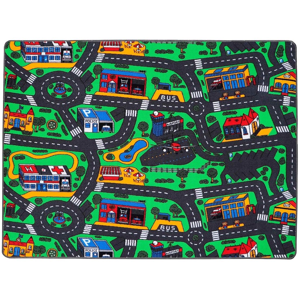 Primaflor-Ideen in Textil Kinderteppich »CITY«, rechteckig, Straßen-Spiel-Teppich, Straßenbreite ca. 9 cm, Kinderzimmer