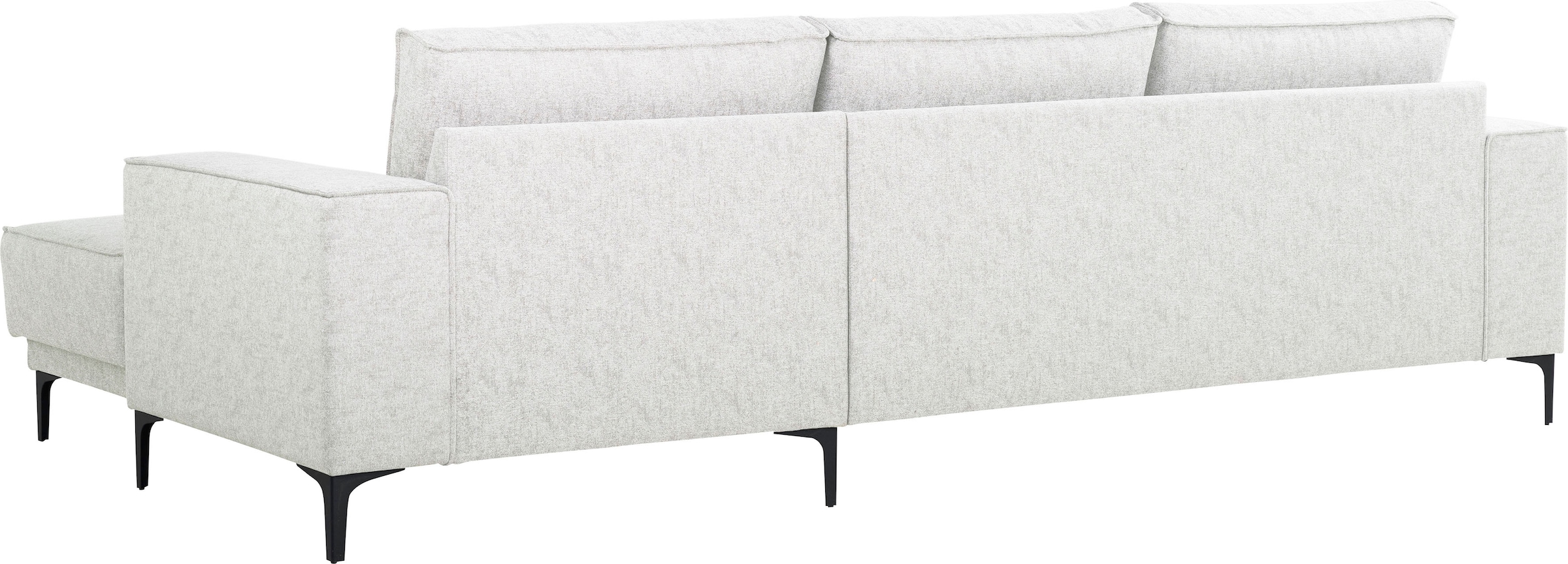Places of Style Ecksofa »Polsterecke Oland, Struktur, Flachgewebe, Luxus-Microfaser, Boucle«, L-Form, 280 cm, Wellenunterfederung, Skandi-Design, Metallfüße