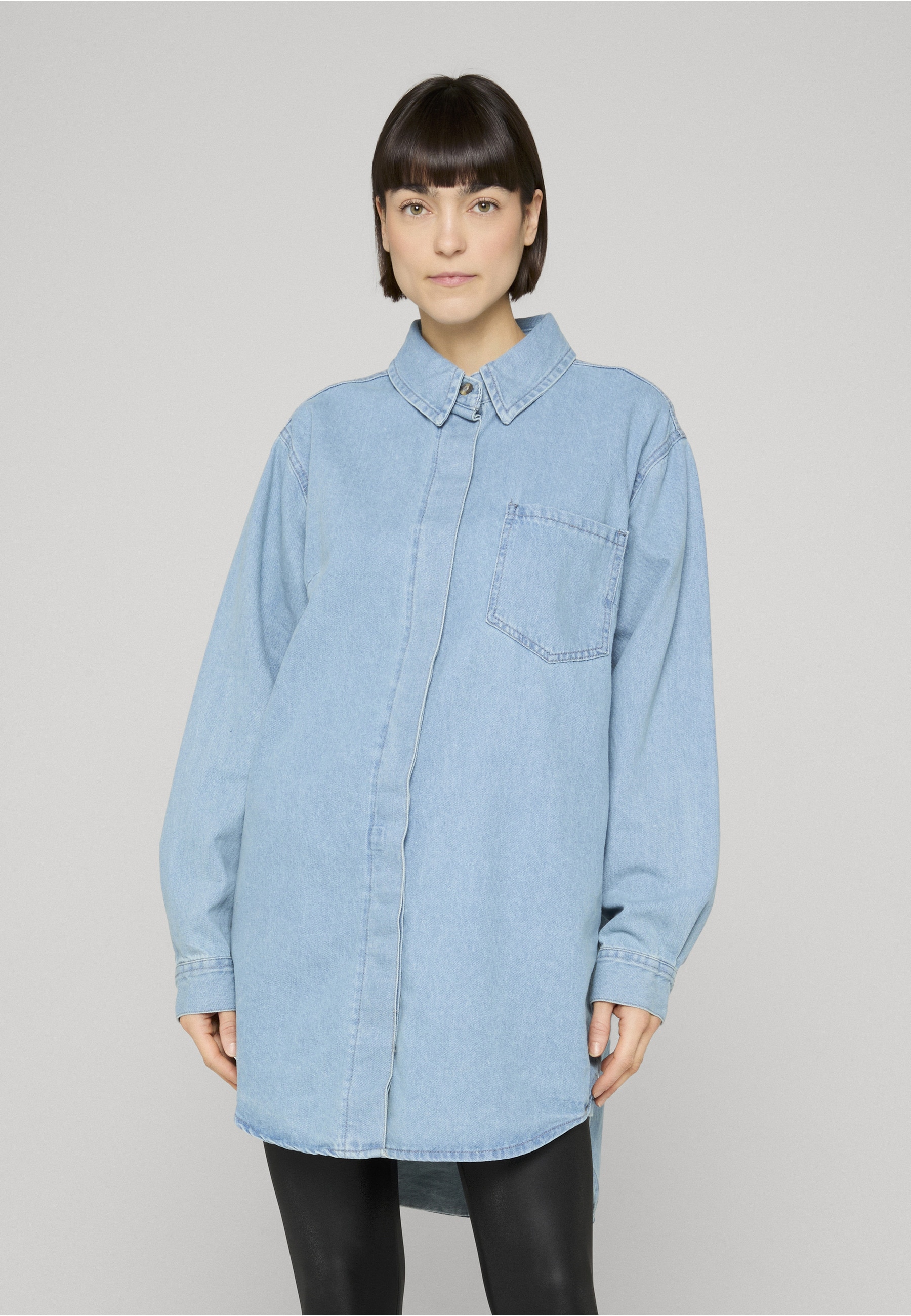 URBAN CLASSICS A-Linien-Kleid »Urban Classics Ladies Oversized Denim Shirt Dress« 1 tlg.