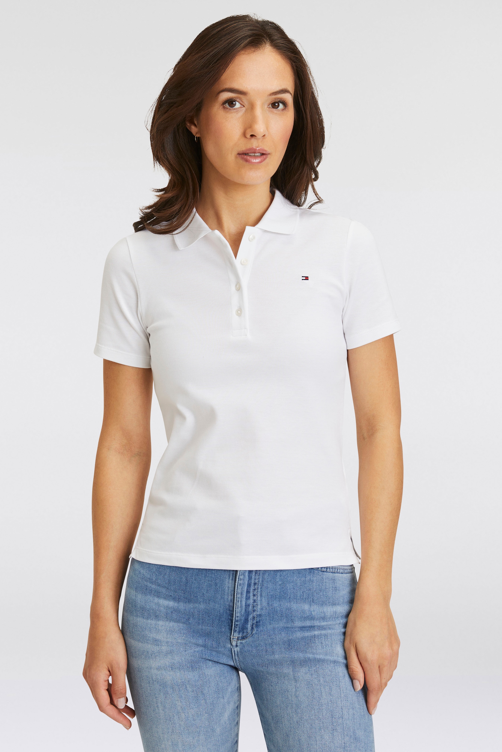 Tommy Hilfiger Poloshirt »1985 SLIM PIQUE POLO SS«, mit Tommy Hilfiger Logo-Flag