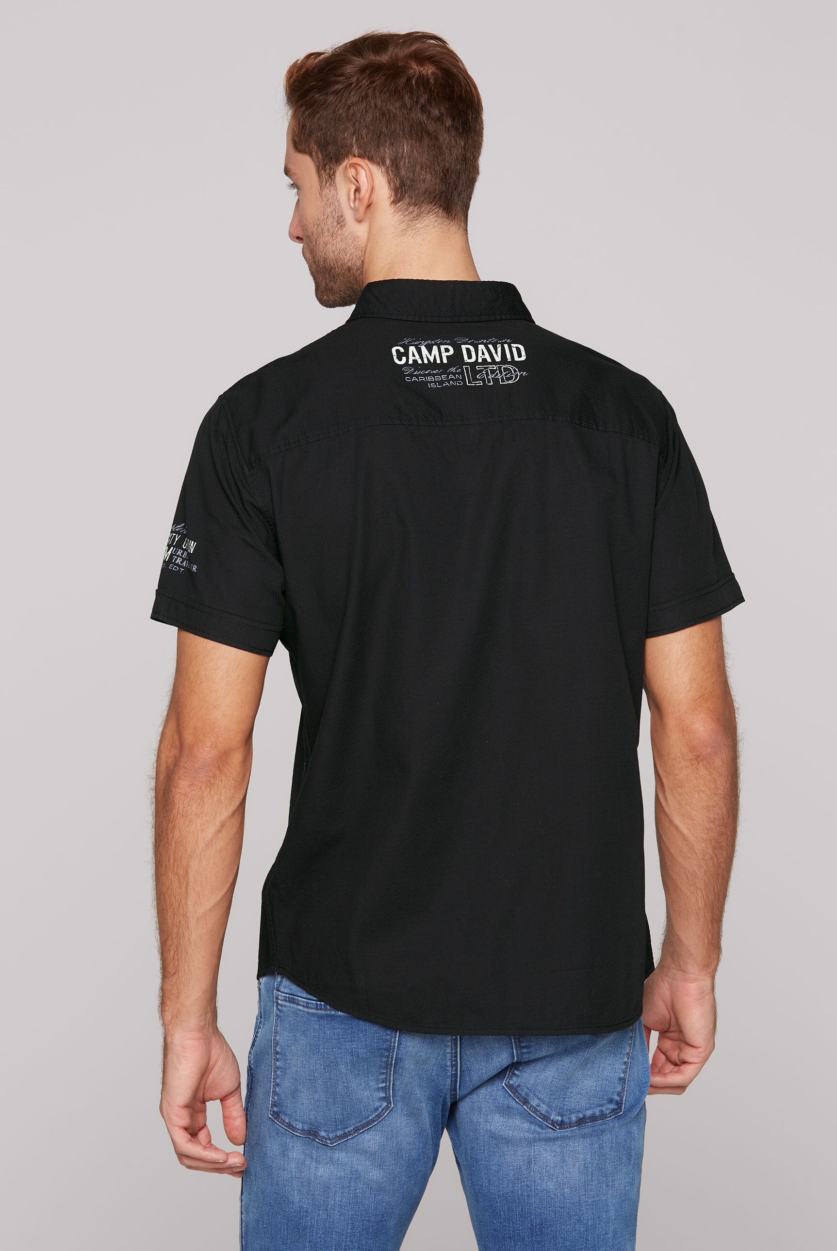 CAMP DAVID Kurzarmhemd, mit Webstruktur