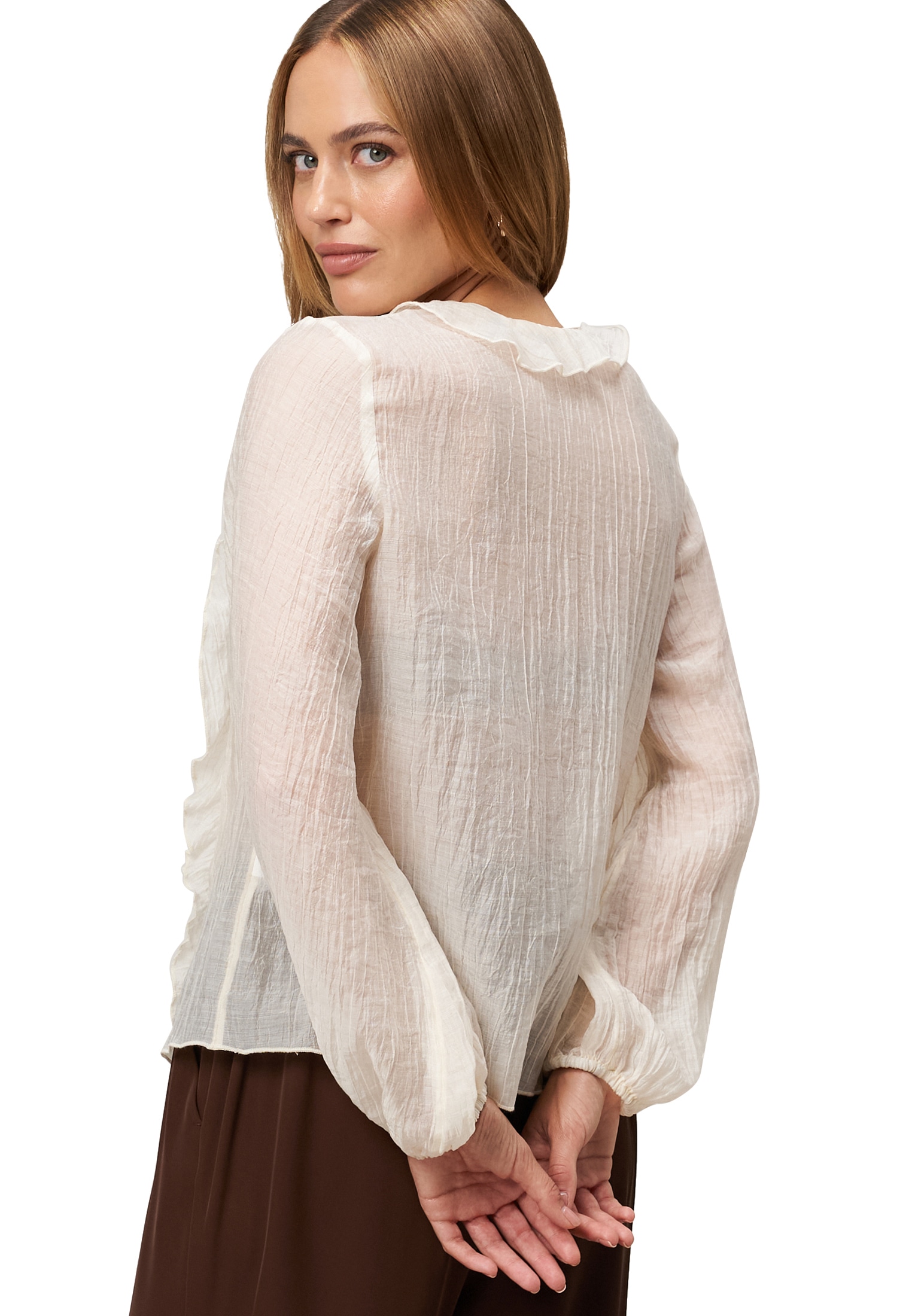Zero Klassische Bluse »zero Bluse mit Rüschen«