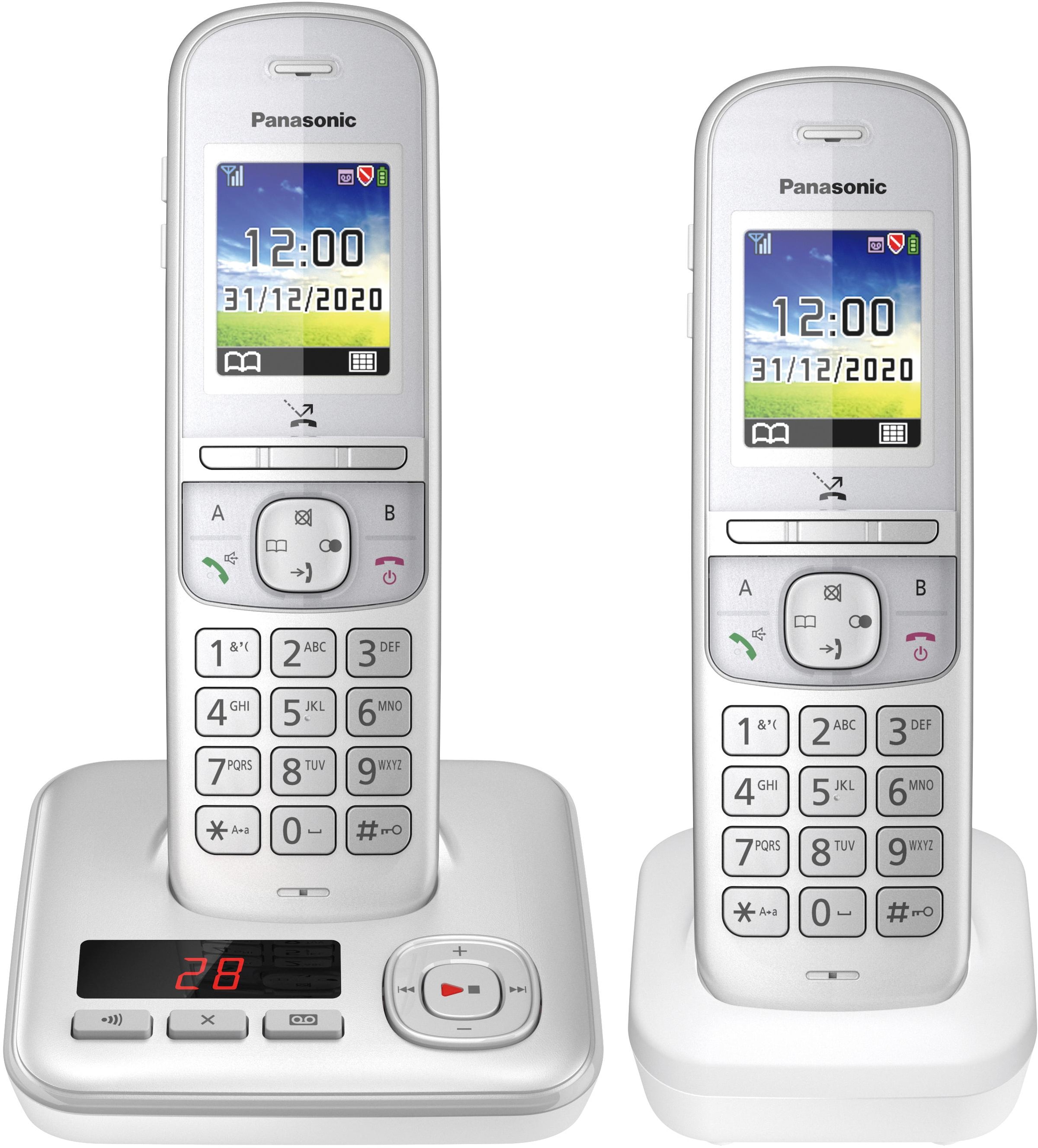 Panasonic Schnurloses DECT-Telefon 2), | (Mobilteile: Anrufbeantworter Duo«, »KX-TGH722 BAUR mit