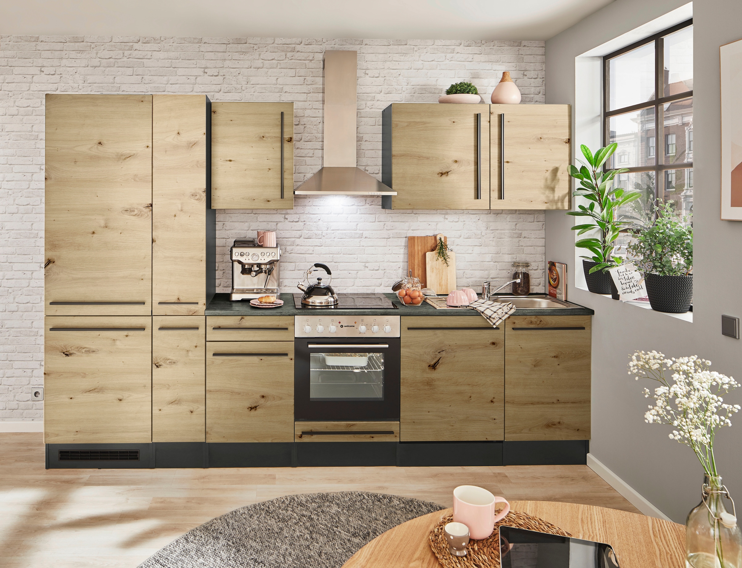 BASIC by Balculina Küchenzeile »Jazz«, Breite 310 cm, wahlweise mit E-Geräten