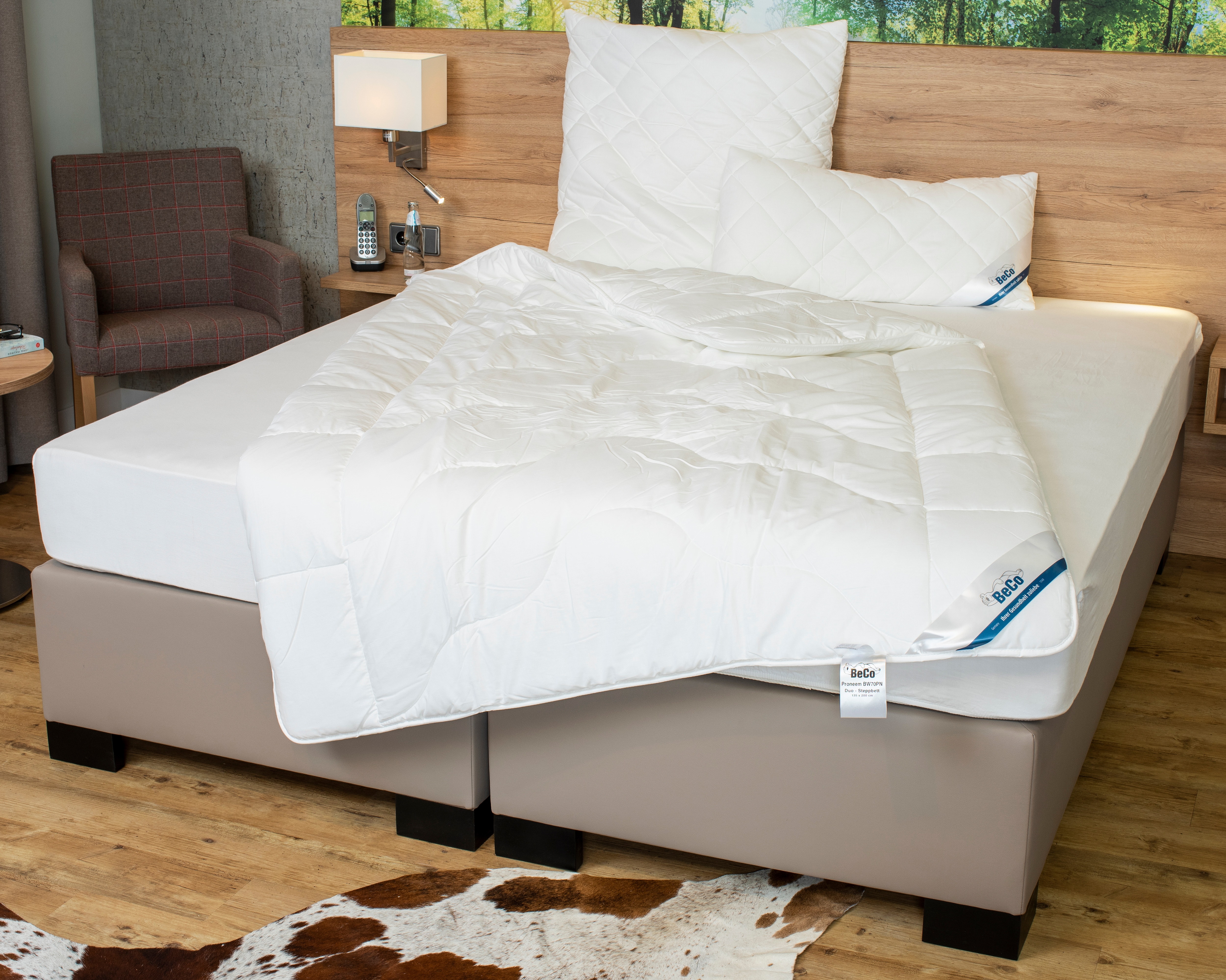 Beco Microfaserbettdecke "BeCo Medibett MF50 Made in Green 135x200 cm und weitere Größen" warm Füllung Polyester Bezug Baumwolle 1 Stk. tlg. Made in EU, allergiker geeignet (Hausstauballergiker)