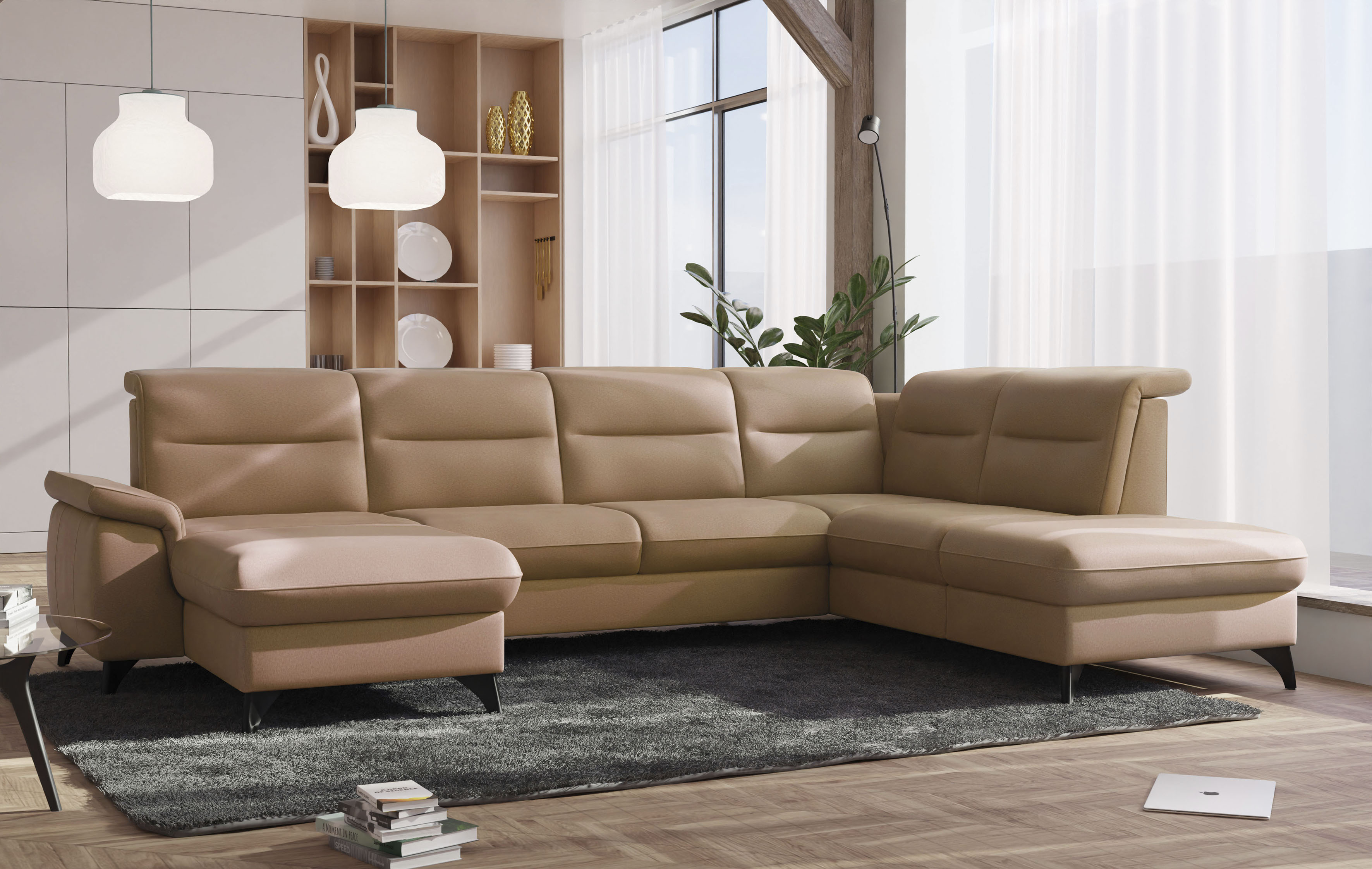 sit&more Wohnlandschaft "Astoria U-Form" wahlweise mit motorischer Relaxfunktion