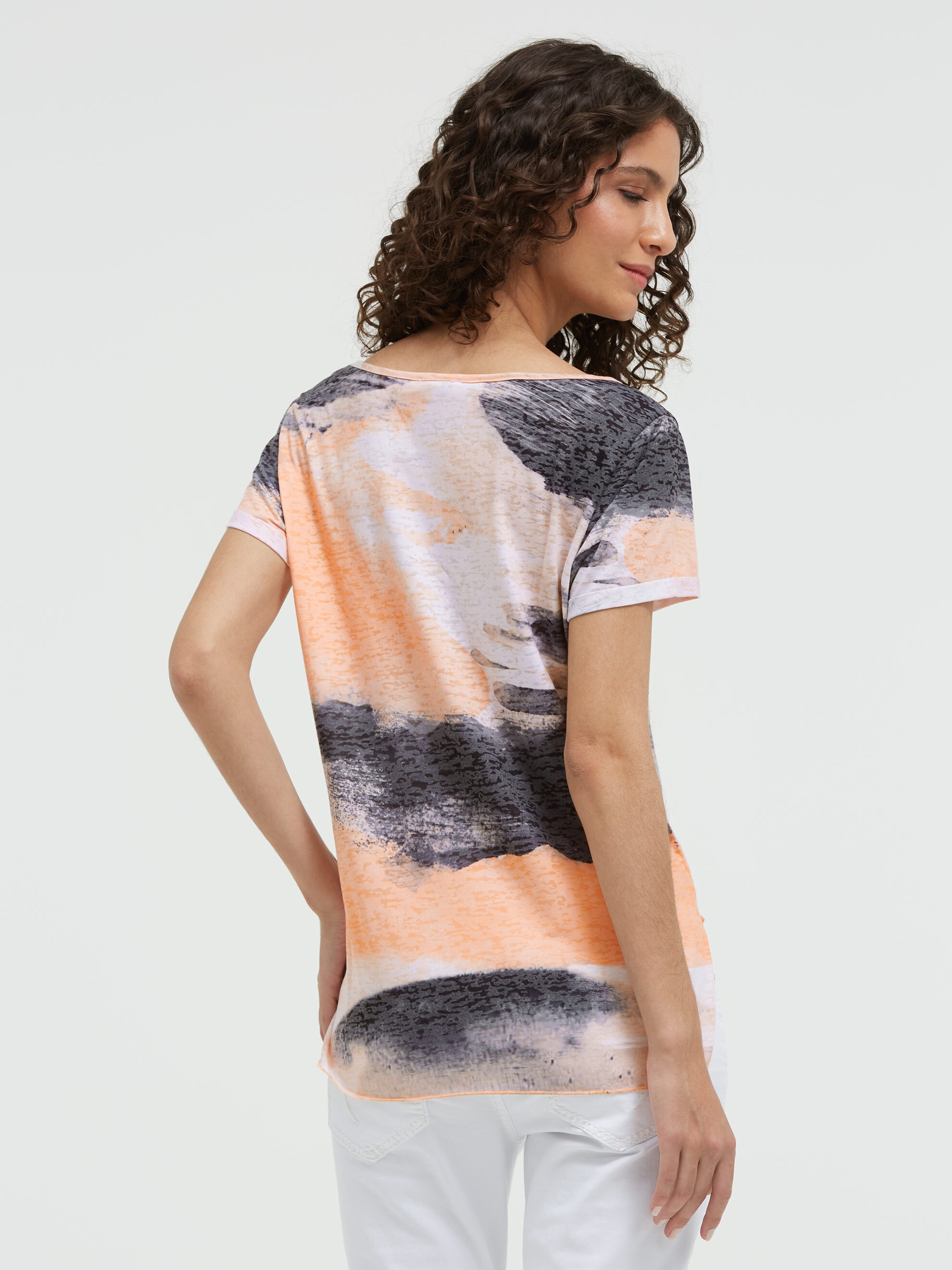 SOCCX Rundhalsshirt mit Seitenschlitze
