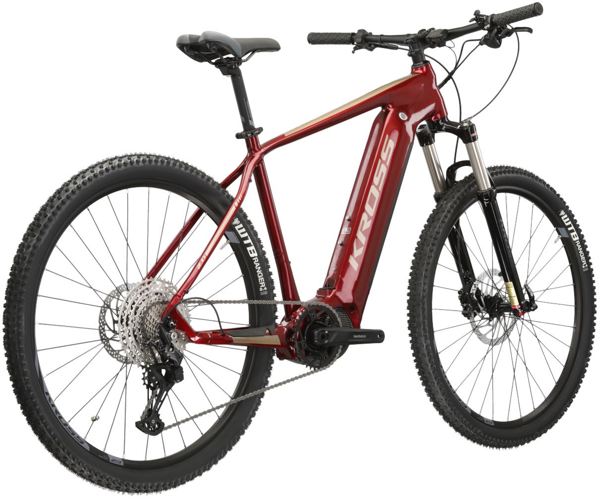 Kross »E-MTB Level Boost 2.0 29 Zoll rot« 11 Gang Shimano DEORE M5100 Schaltwerk Kettenschaltung Mittelmotor 250 W Pedelec, Elektrofahrrad für Damen und Herren, MTB