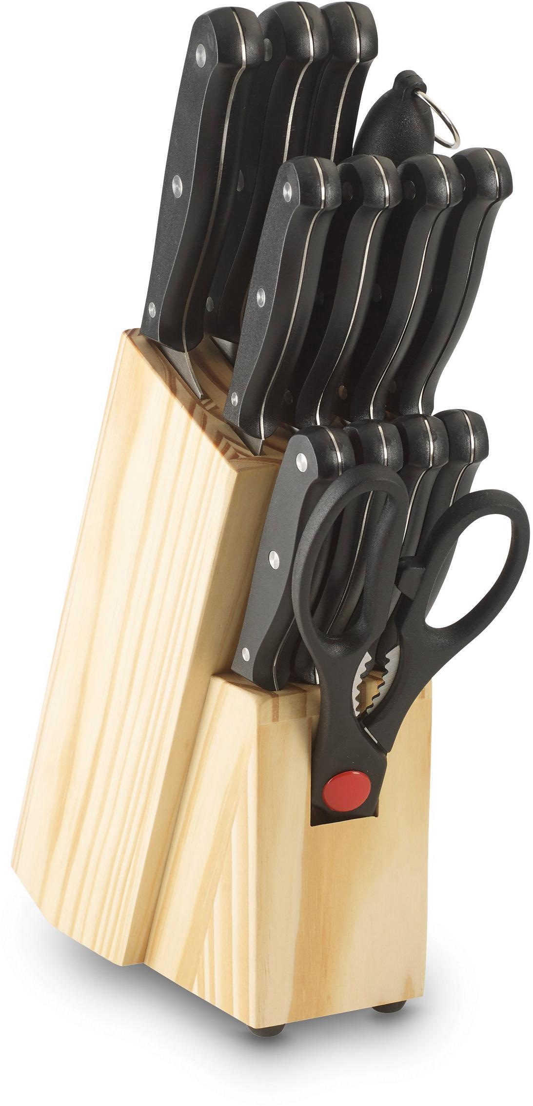 Messerblock, Griff BAUR schwarz tlg., | Set 14 Basic Küchenmesser ECHTWERK aus hochwertigem Klingenstahl,