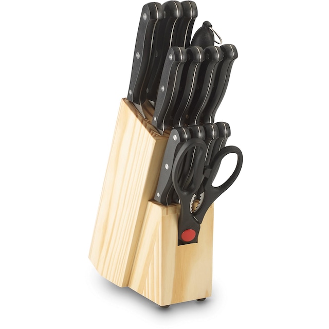 ECHTWERK Messerblock, 14 tlg., Basic Küchenmesser Set aus hochwertigem  Klingenstahl, Griff schwarz | BAUR