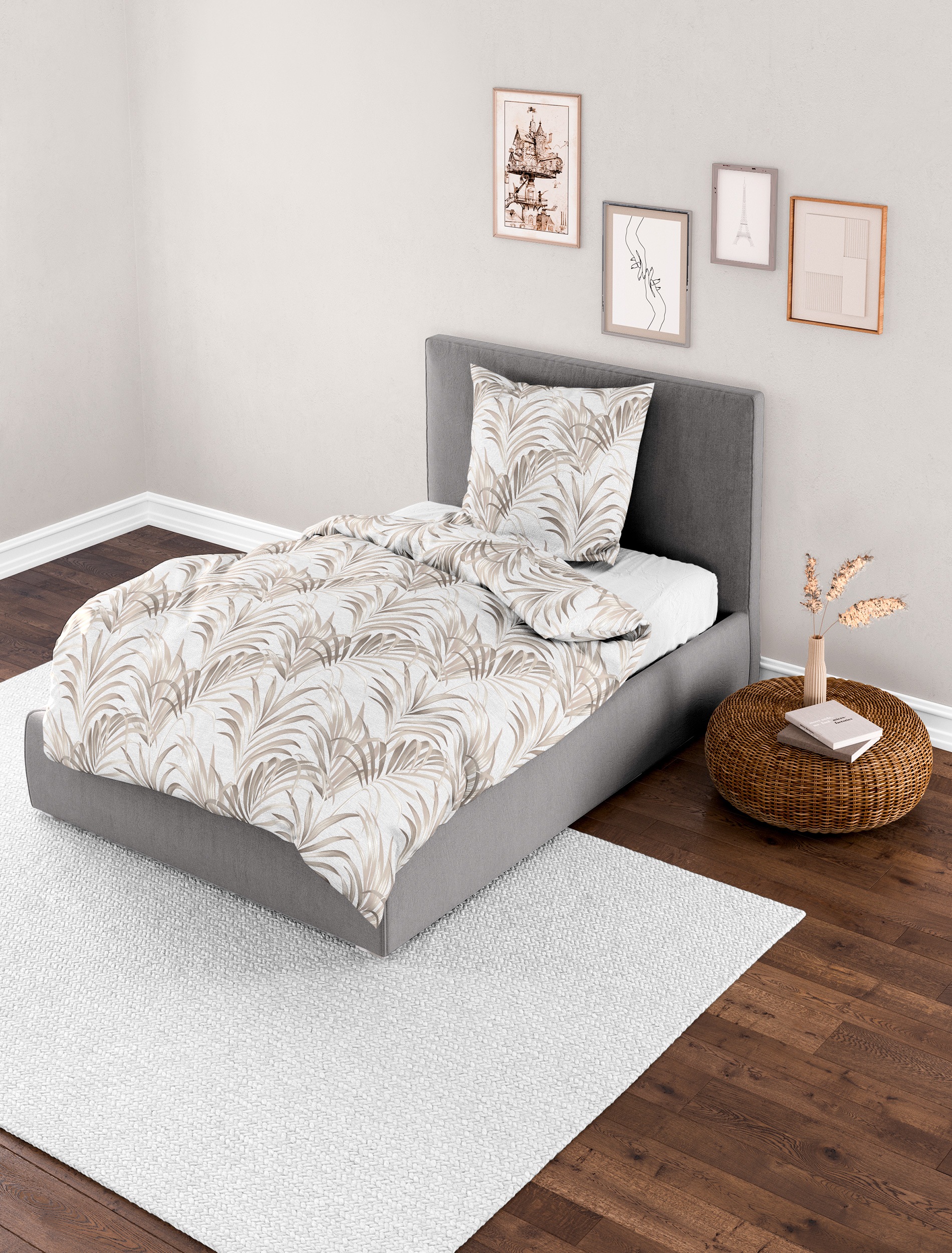 BIERBAUM Bettwäsche "4131" 2 tlg. Mako-Satin, 100 % Baumwolle, pflegeleicht günstig online kaufen