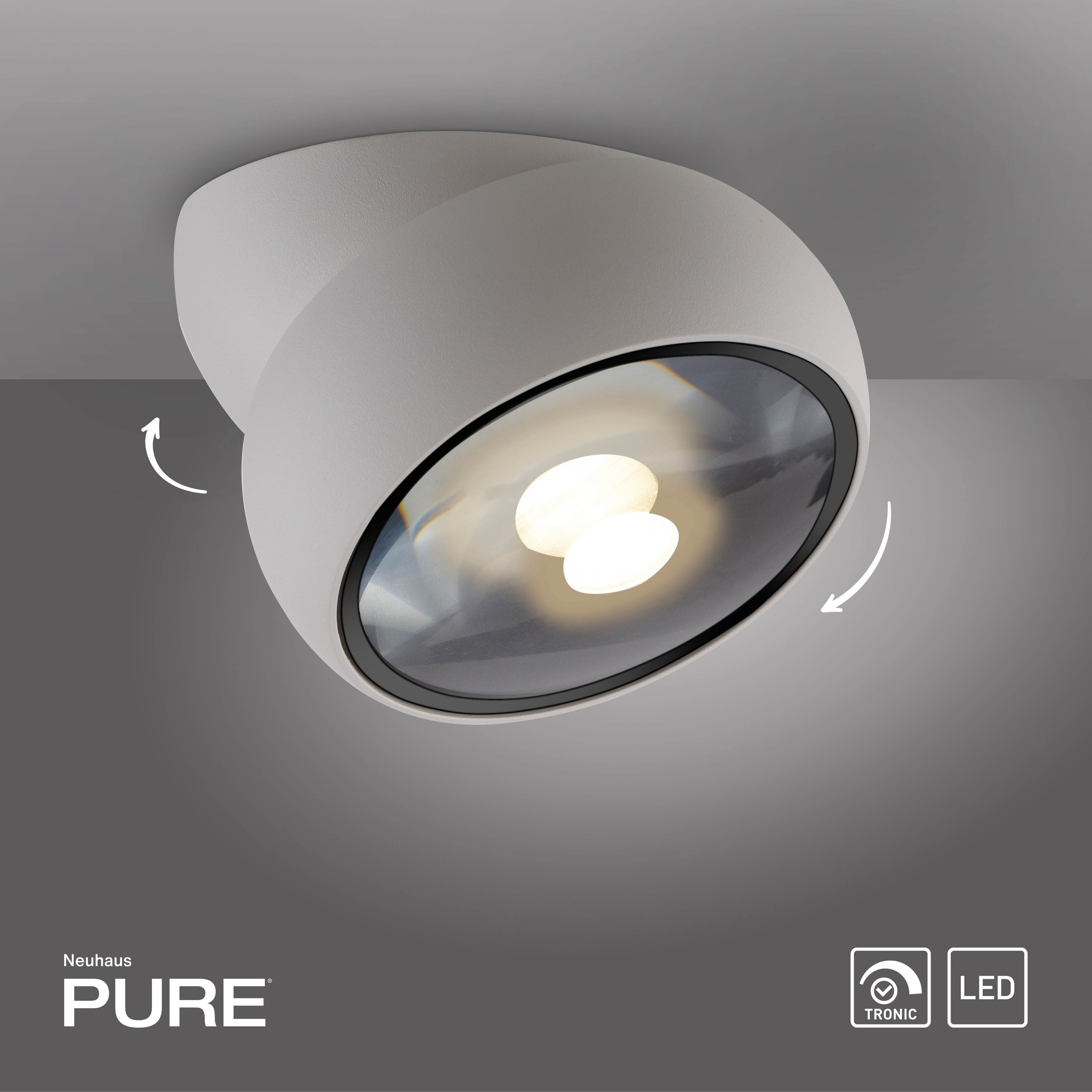 Neuhaus PURE LED Deckenleuchte »PURE Move« LED-Board 1 Stk. Warmweiß Dimmfähig über separaten Dimmer, dreh- &schwenkbar