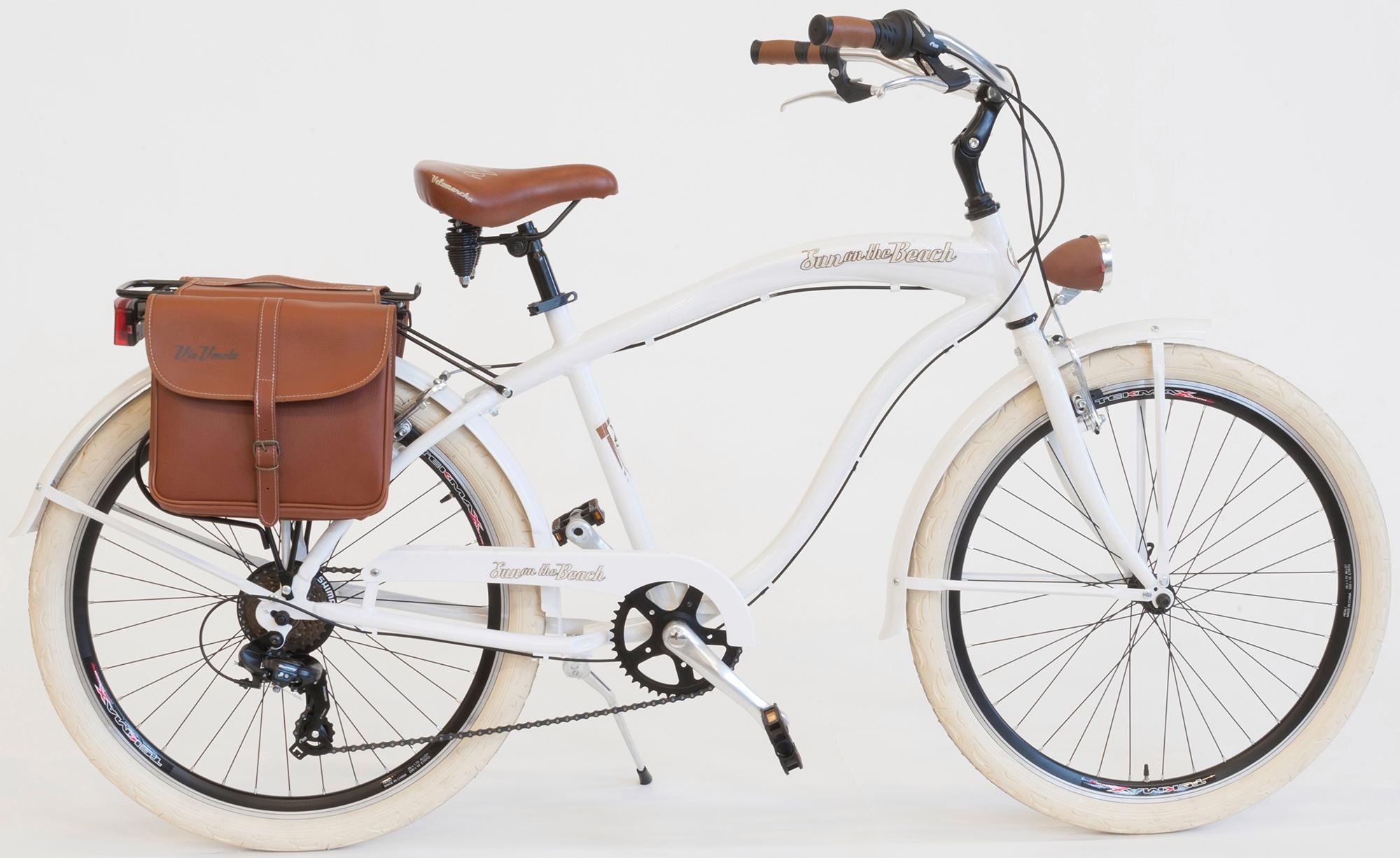 Cruiser "CRUISER Sun on the beach MAN", 47cm, 26 Zoll (66,04cm), weiß, VENICE - I LOVE ITALY, Fahrräder, für Herren, Kettenschaltung