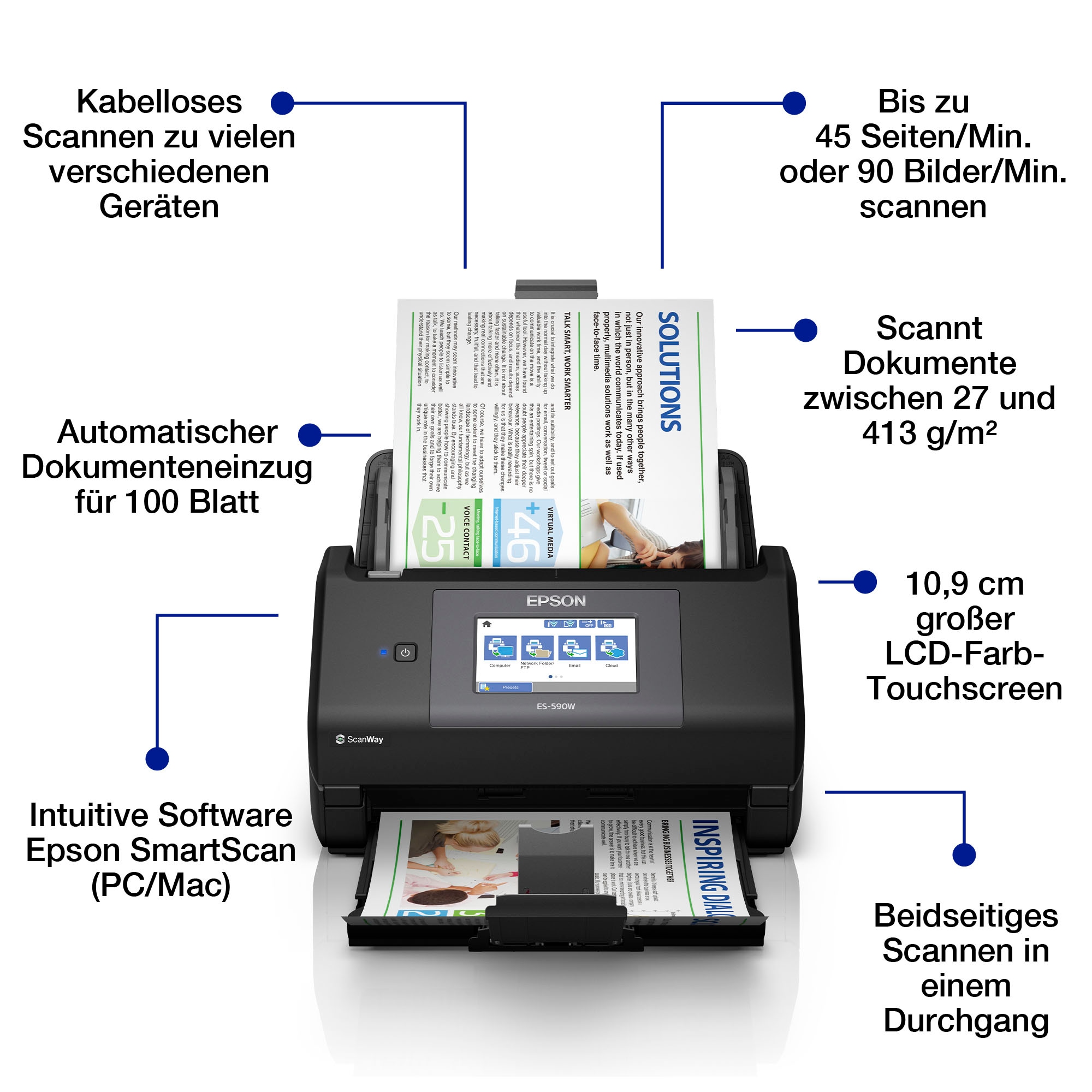 Epson Multifunktionsdrucker »EPSON WorkForce ES-590W Document scanner«