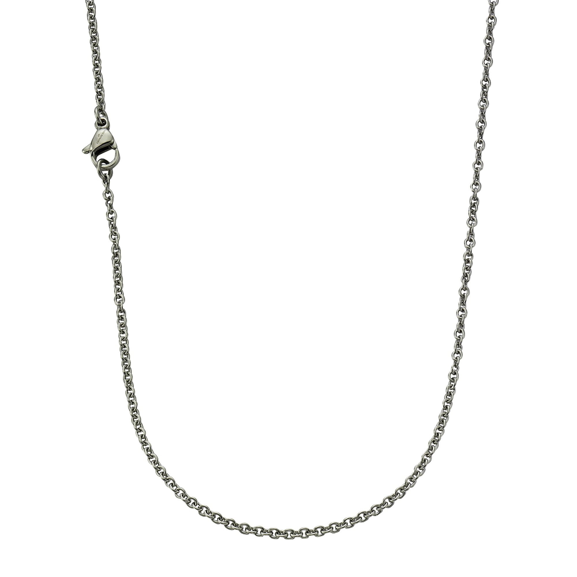 Zeeme Stainless Steel Anchor Chain Necklace Grey 50cm