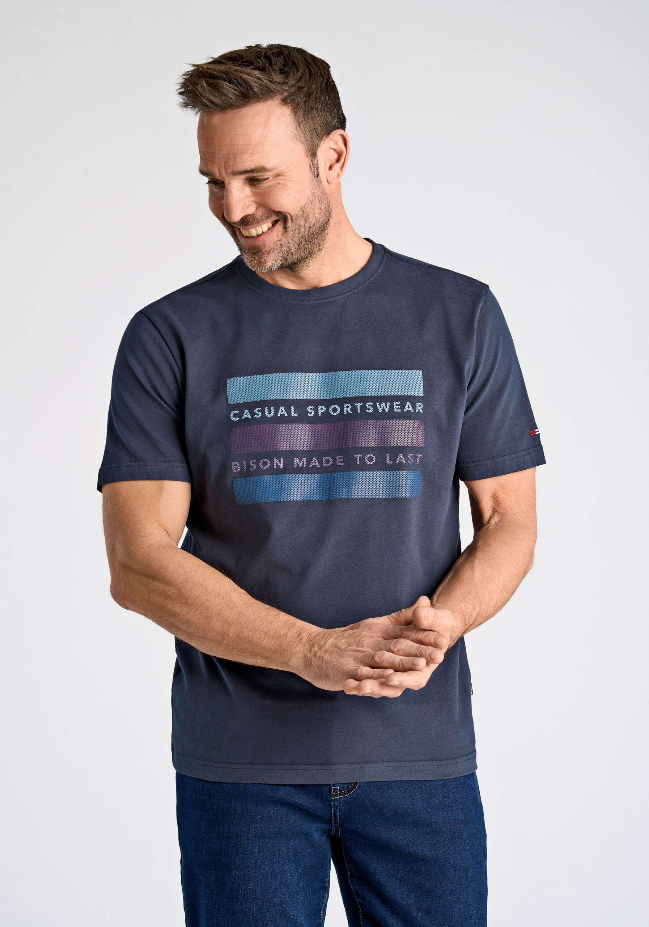 BISON Kurzarmshirt "T-Shirt (Kurzarm) Comfort Fit"