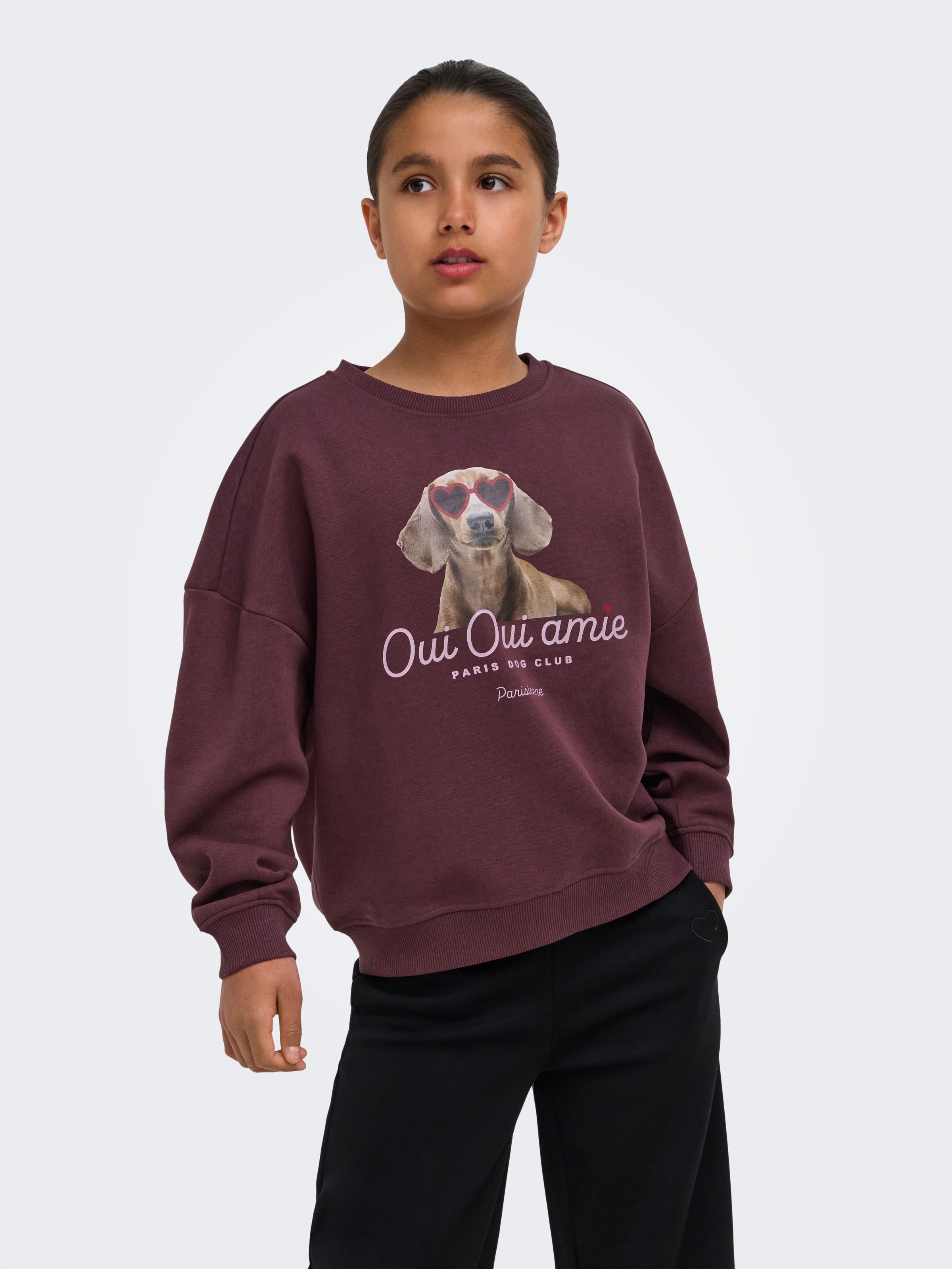 KIDS ONLY Sweatshirt »KOGBILA L/S OVZ PRINT O-NECK SWT NOOS«, Baumwollmischung, oversize
