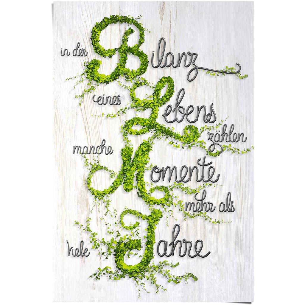 Reinders! Poster »Bilanz des Lebens Spruch«, (1 St.)