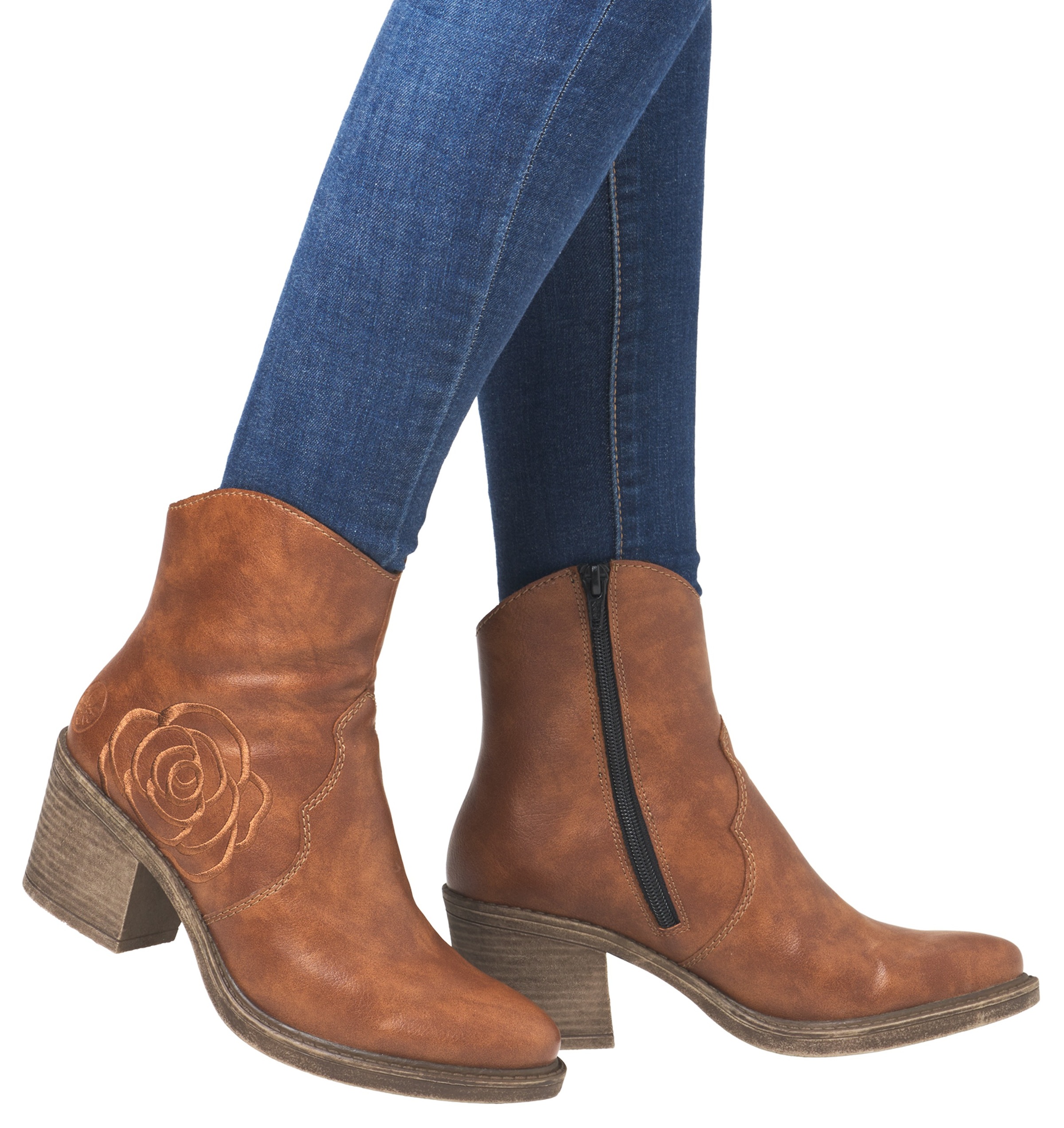 Rieker Westernstiefelette, Cowboyboots, Stiefelette, Blockabsatz, mit Blume günstig online kaufen