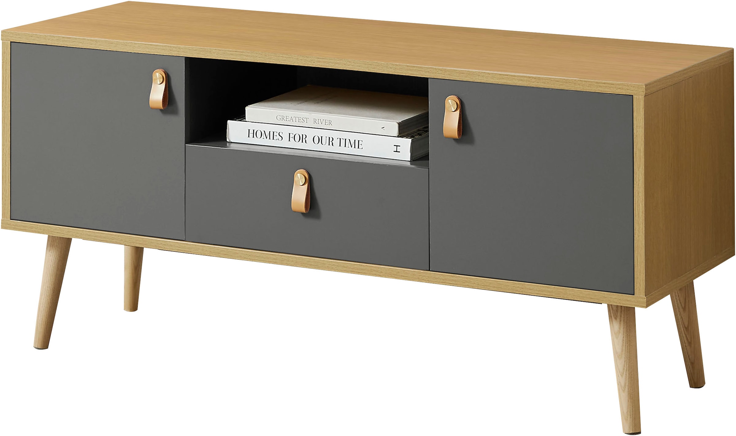 Leonique TV-Board "Avril" Korpus aus Melamin & MDF, ABS-Kunststoff Kanten, günstig online kaufen