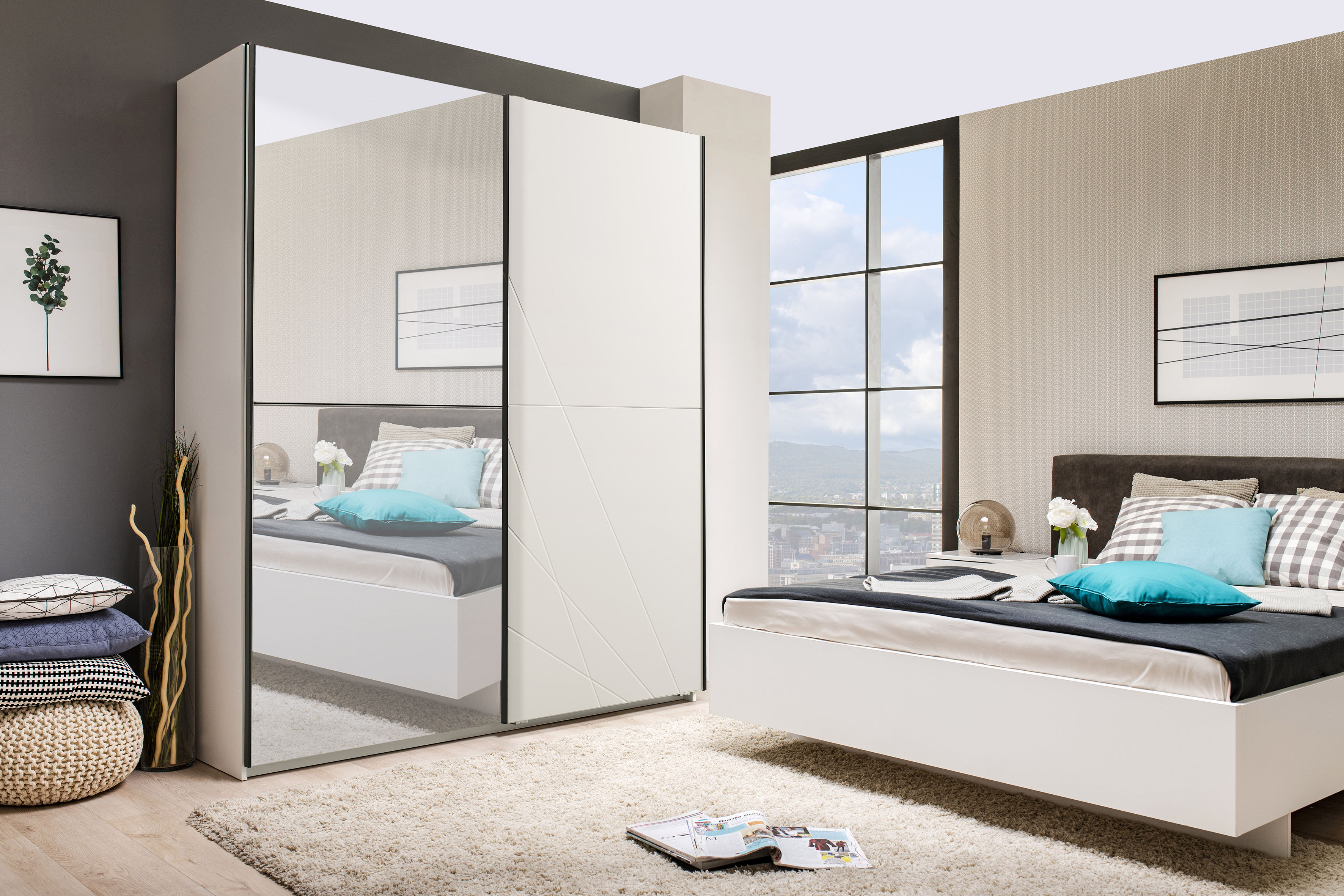 Home affaire Schwebetürenschrank "Ksanti" hochglänzende Front, mit Spiegel
