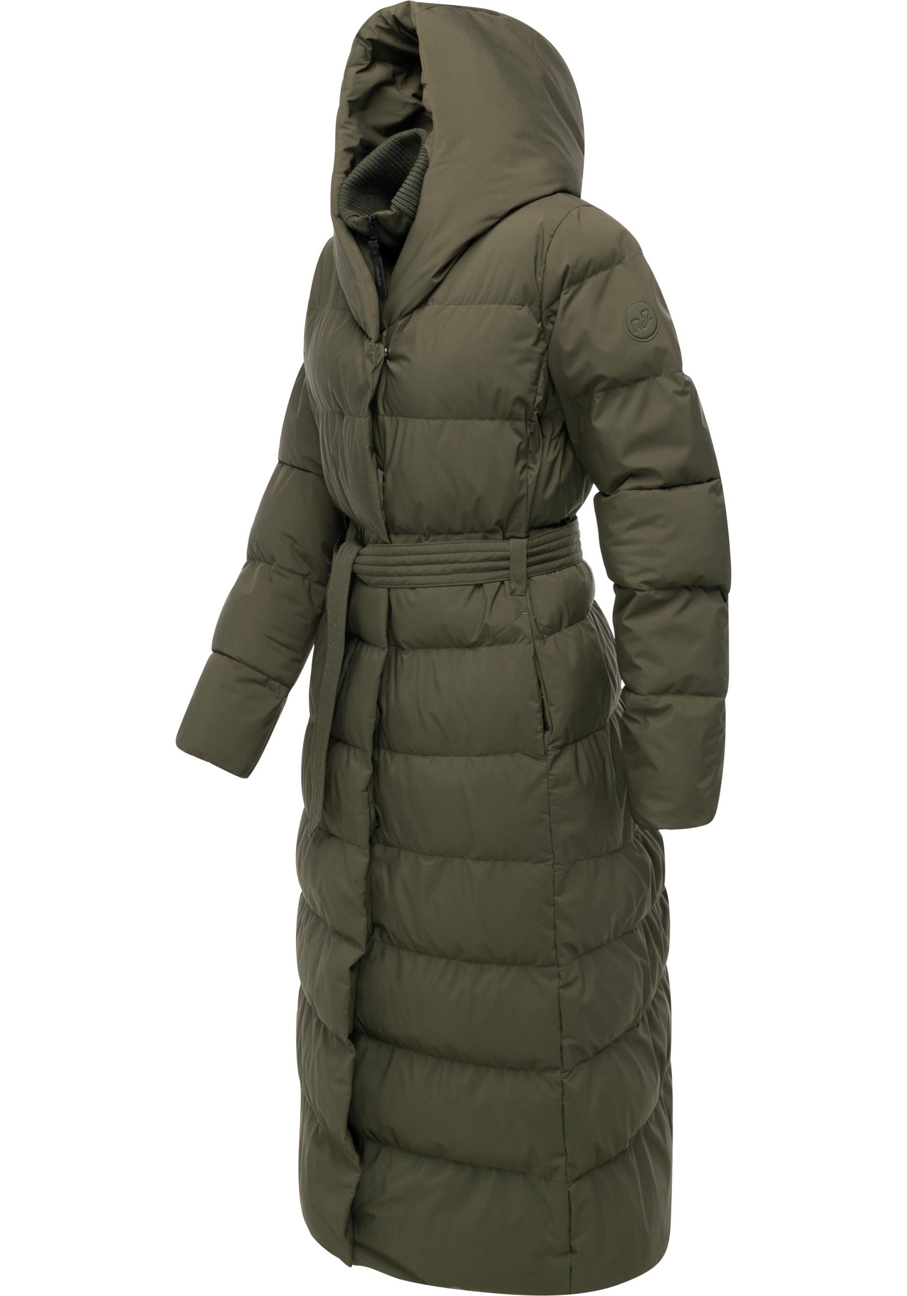 Ragwear Steppmantel "Niani Long", Langer warmer Wintermantel mit Bindegürte günstig online kaufen