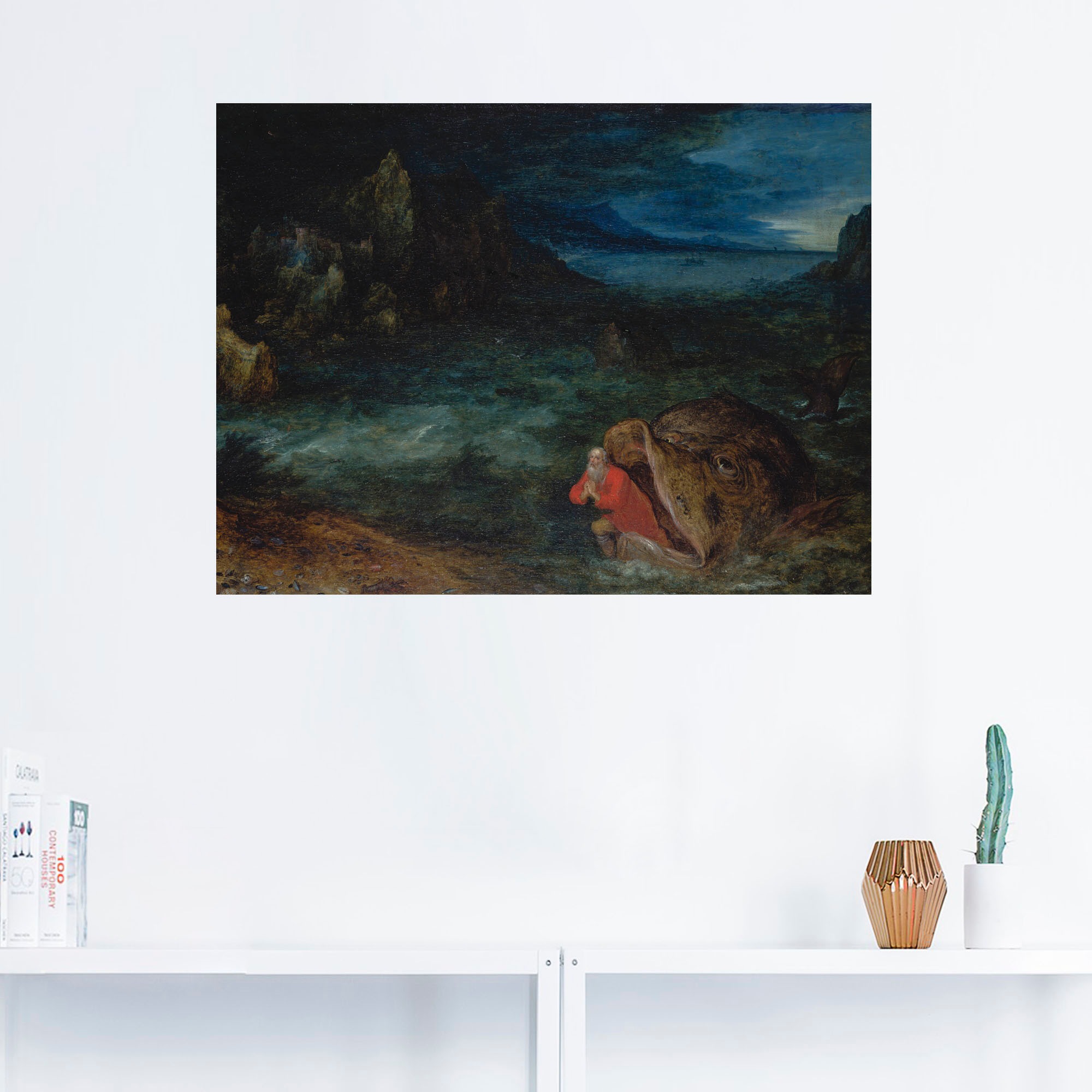 Artland Wandbild »Jona entsteigt St.), Walfisch«, Wandaufkleber Größen | bestellen in versch. BAUR Leinwandbild, (1 Poster oder dem als Religion