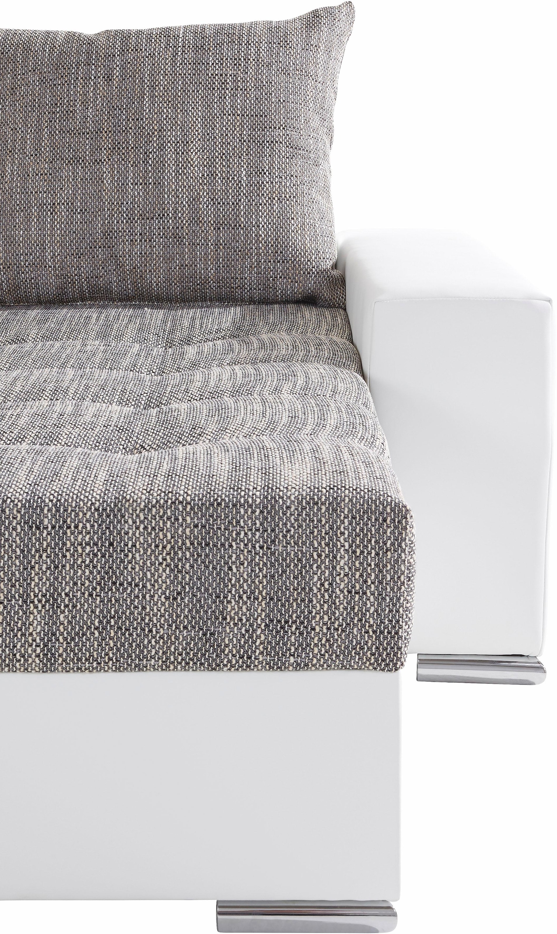 COLLECTION AB Wohnlandschaft »XL-Josy U-Form, Breite 313 cm, Kunstleder-Mix, Microfaser«, inkl. Bettfunktion, Bettkasten, mit 4 gleich großen Rückenkissen