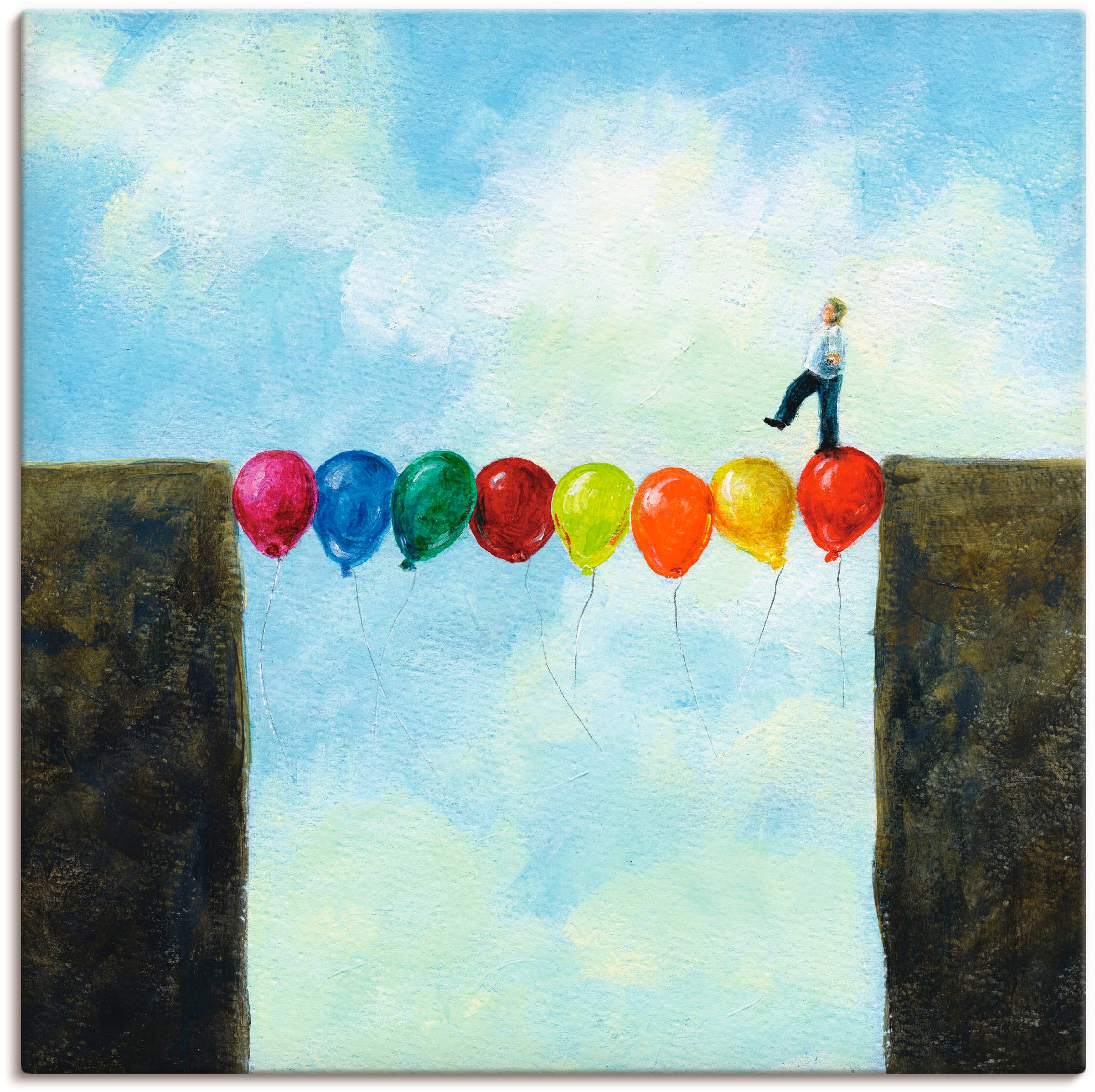 Artland "Eine Brücke schlagen" Mann 1 Stk. tlg. auf Holzrahmen gespannt