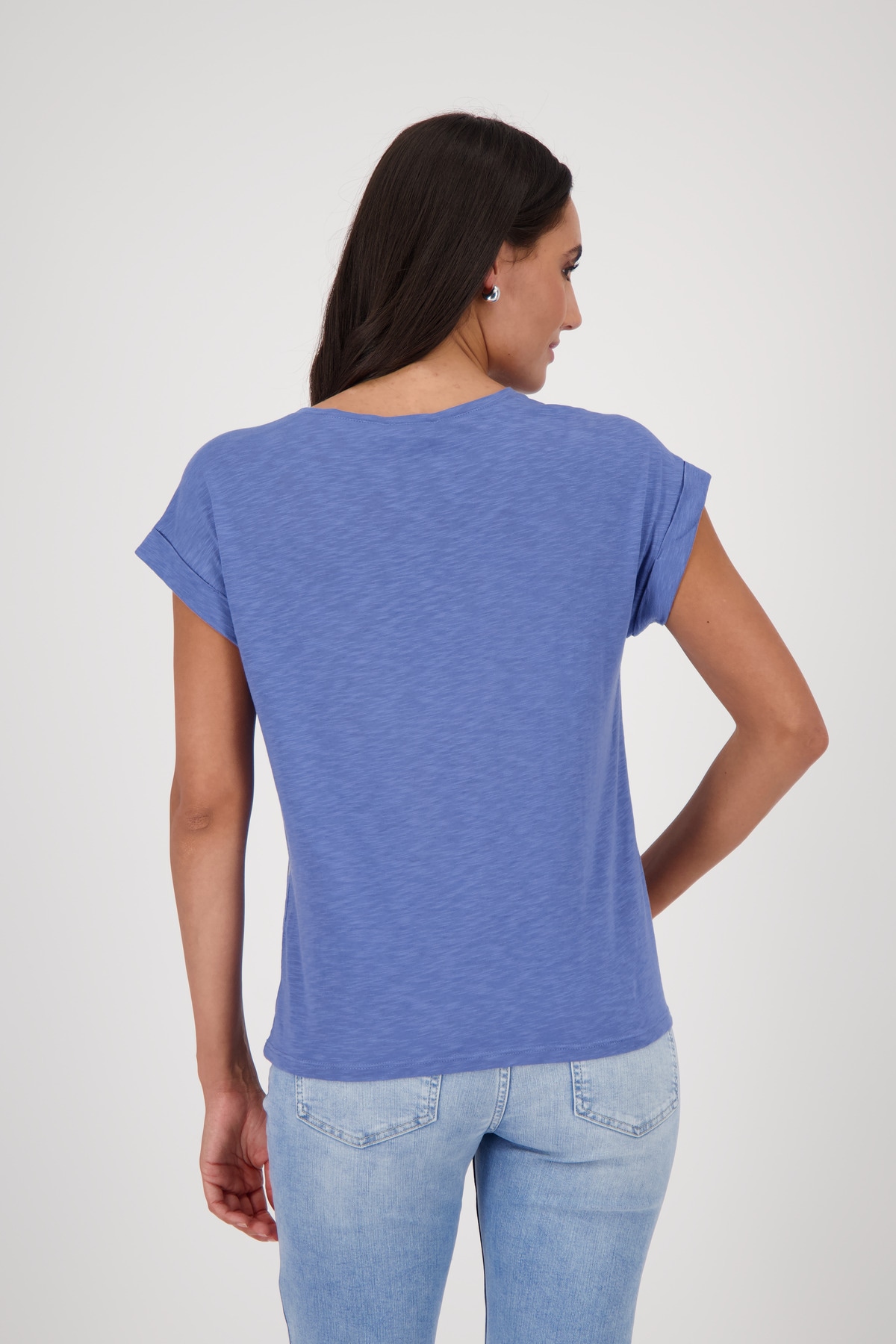 Thumbnail - Monari Rundhalsshirt "Shirt Basic Schmuckschrift" mit Folienglanzdruck