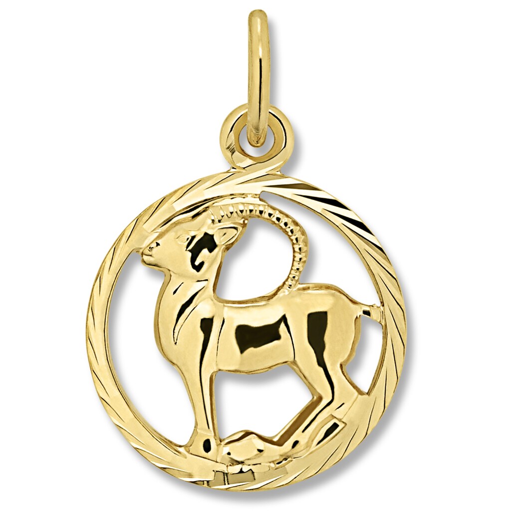 ONE ELEMENT Sternzeichenanhänger »Steinbock Sternzeichen Anhänger aus 333 Gelbgold«, Damen Gold Schmuck Steinbock