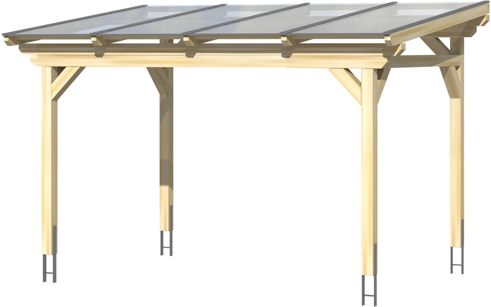 Terrassendach SKANHOLZ, B:434cm T:400cmschiefergrau, Leimholz, Terrassenüberdachungen, "Sanremo", Leimholz