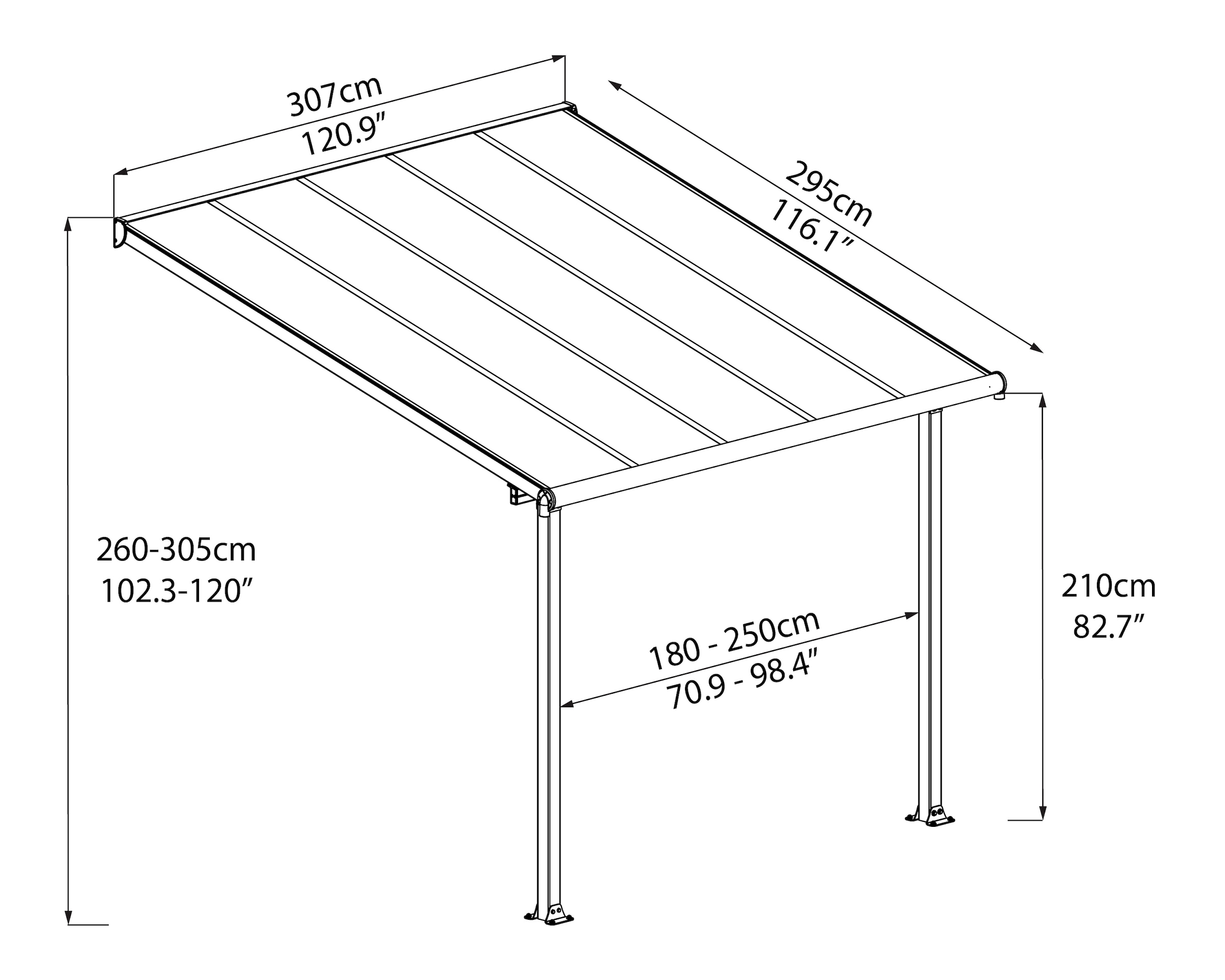 Palram - Canopia Terrassendach »Olympia 3x3«, BxT: 307x295 cm