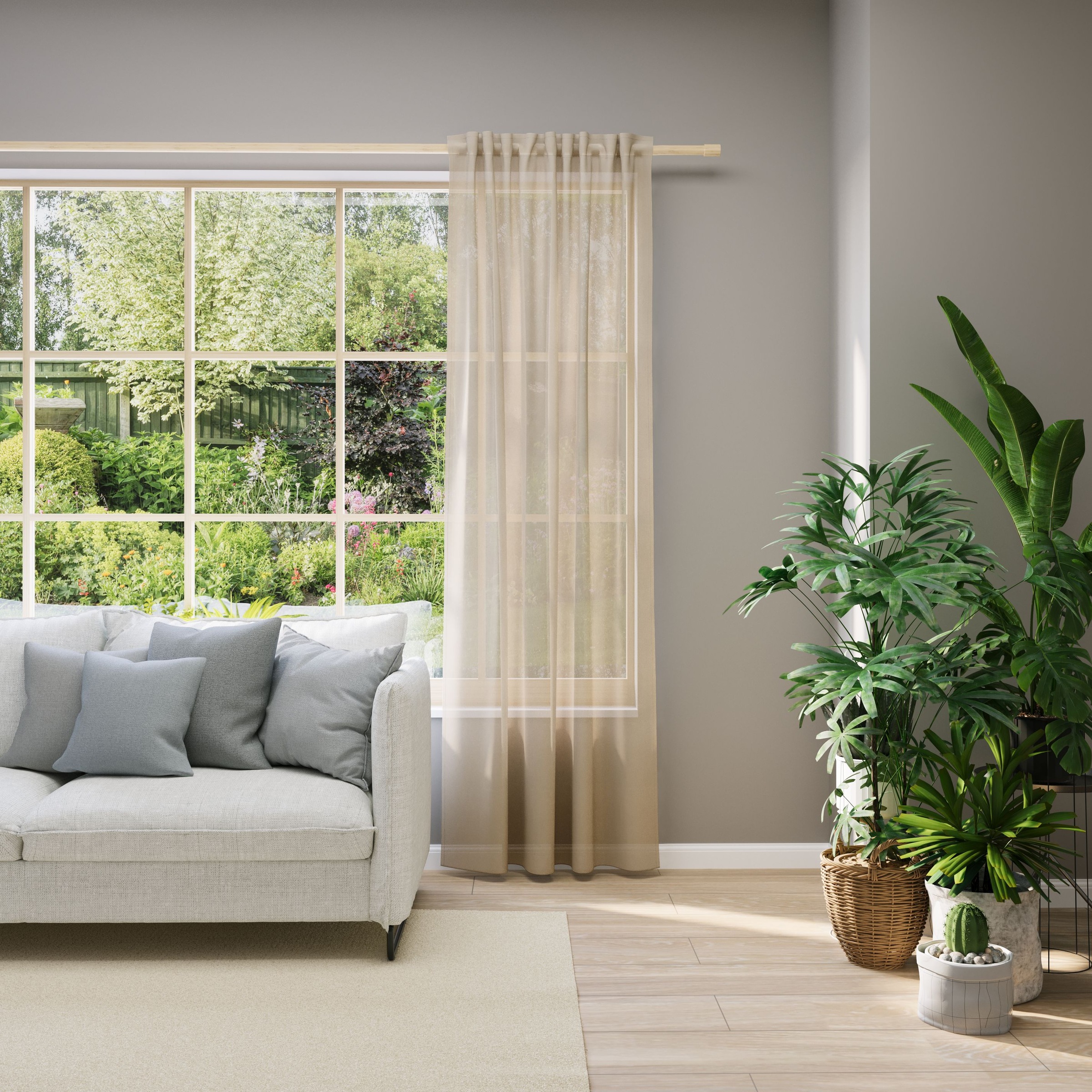 Neutex for you! Vorhang nach Maß »EVA«, (1 St.), Uni-Voile mit elegantem Glanz