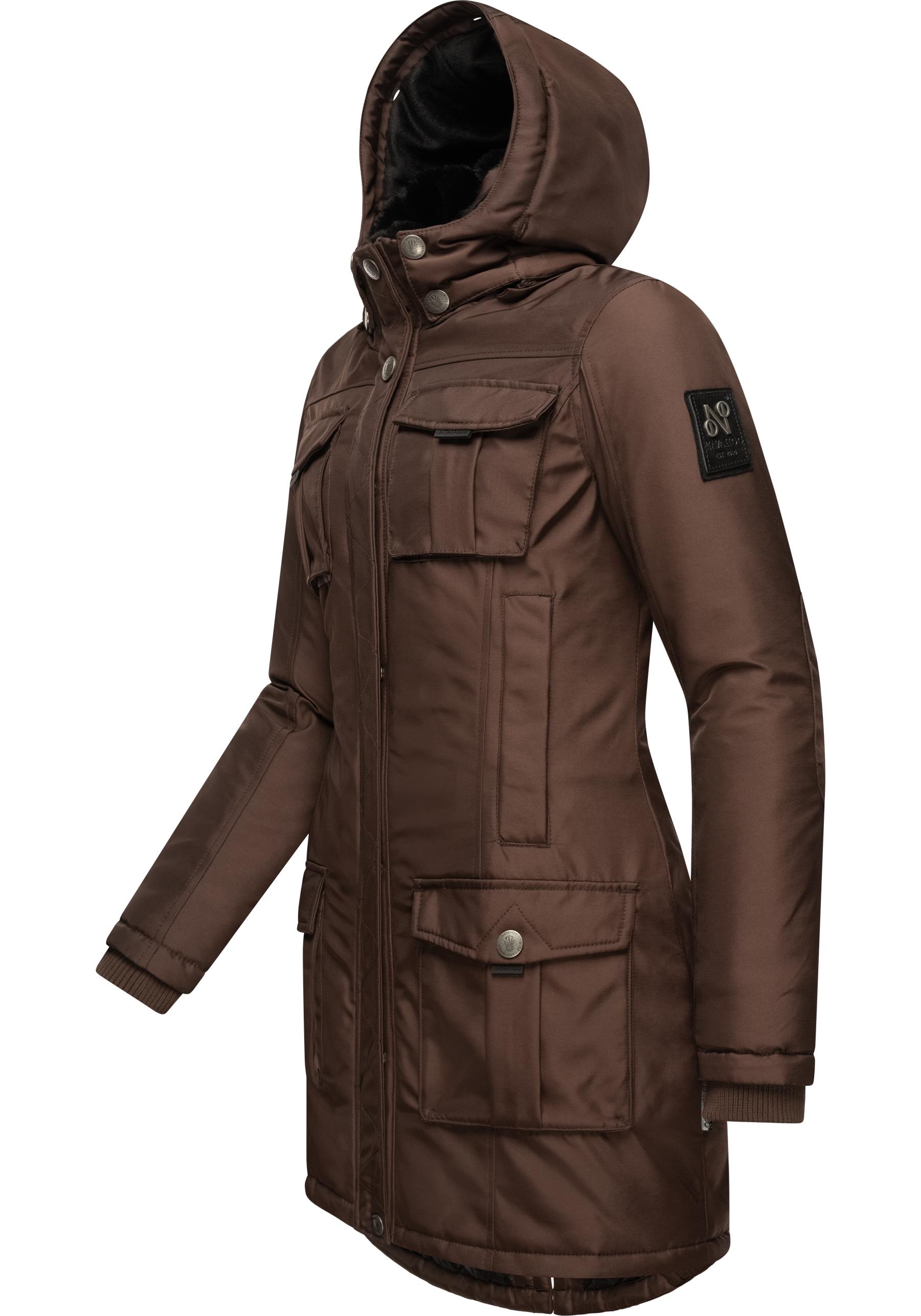 Navahoo Wintermantel »Tiniis«, Parka mit abnehmbarer Kapuze und extra Einkaufstasche