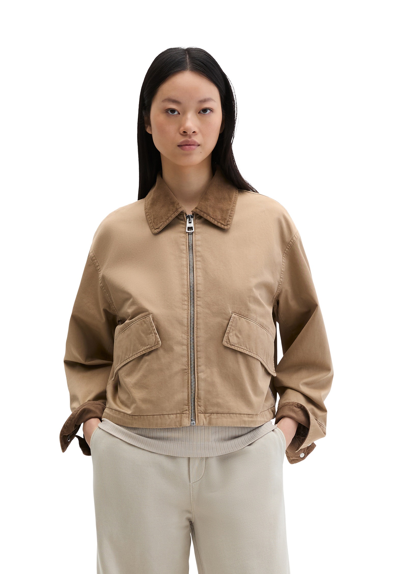 Marc O'Polo Outdoorjacke »aus Organic Cotton-Twill« ohne Kapuze