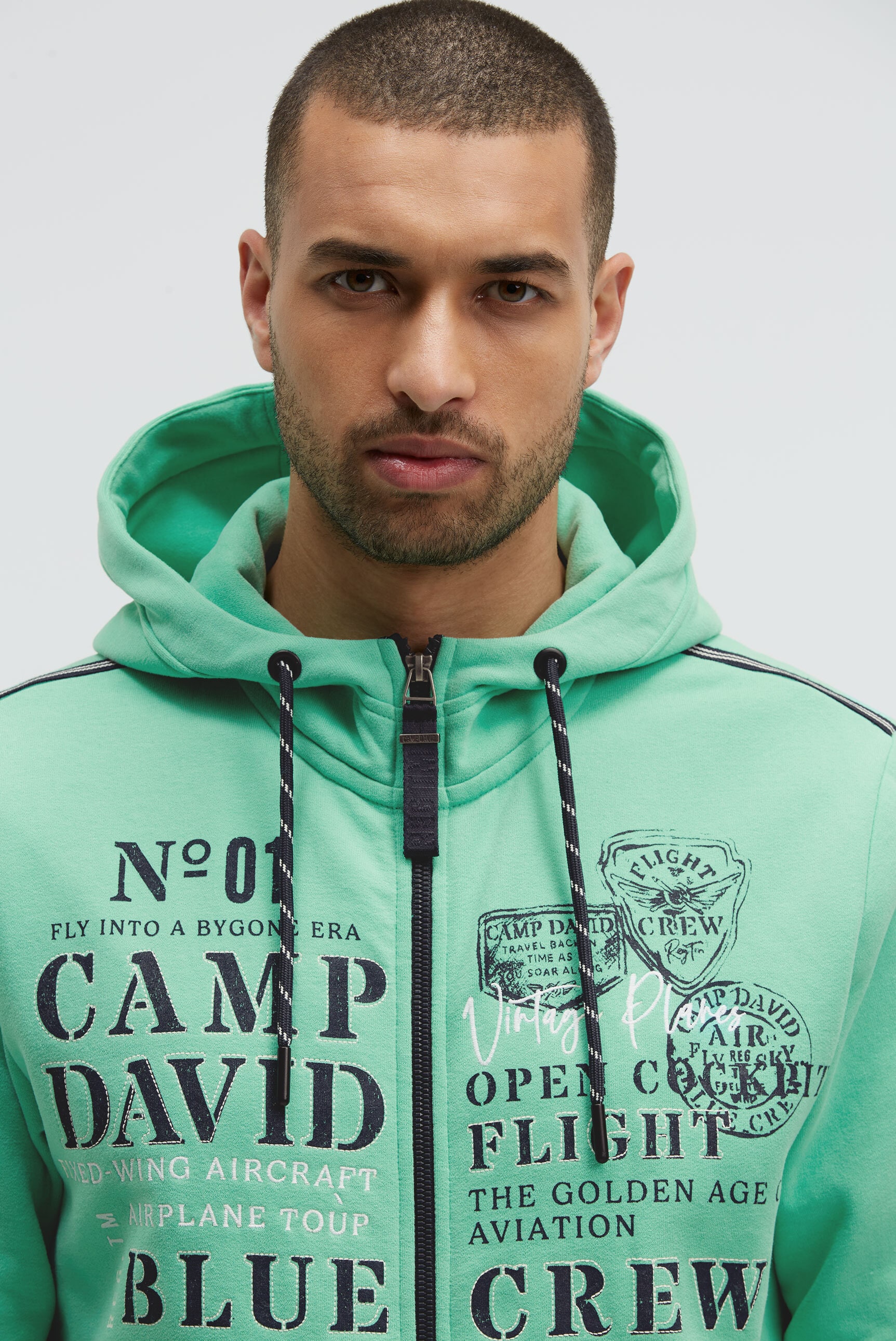 CAMP DAVID Kapuzensweatjacke, Eingrifftaschen mit Druckknopfverschluss
