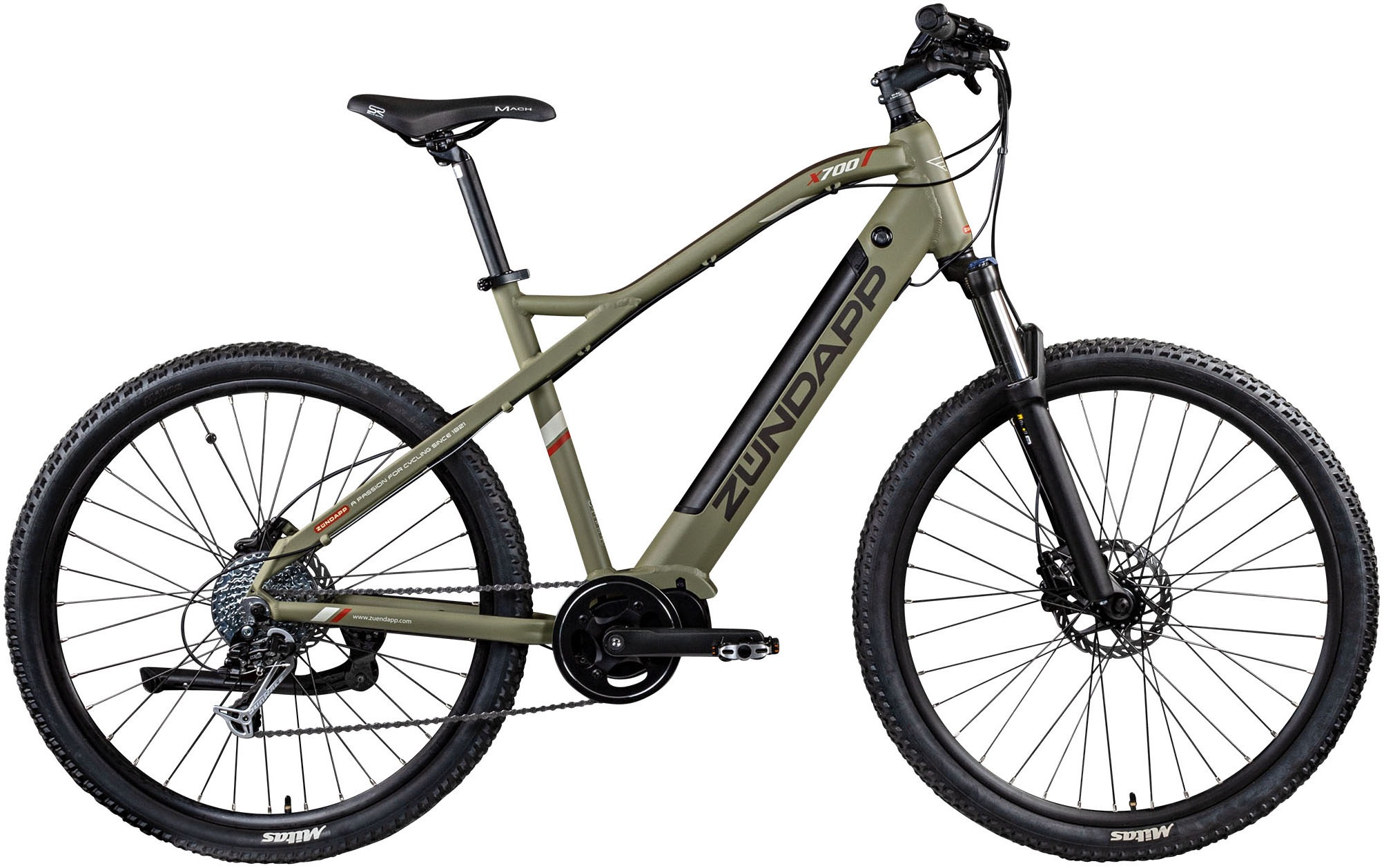 Zündapp E-Bike "X700", 9 Gang, SunRace, LD RD-M91, Mittelmotor 250 W, Pedelec, Elektrofahrrad für Damen u. Herren, MTB