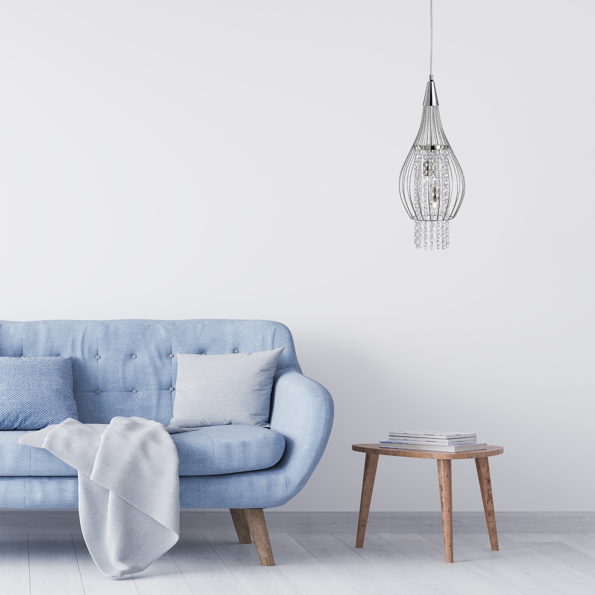 Searchlight Hängeleuchte »Rocket 2Lt Pendant - Chrome Metal & Crystal« G9 1 Stk.