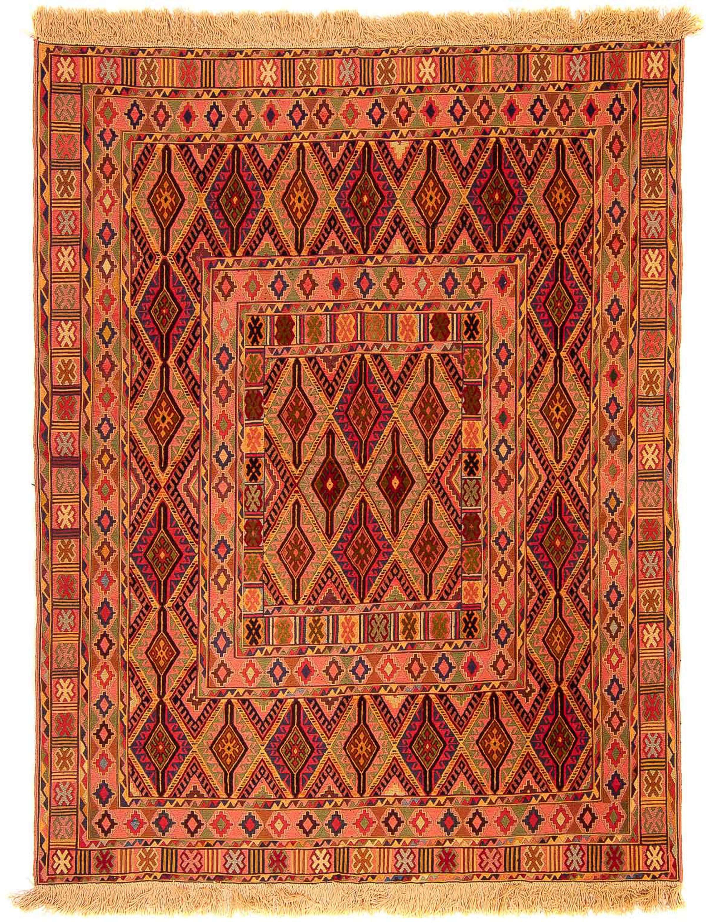 morgenland Wollteppich »Kelim - Oriental - 180 x 142 cm - mehrfarbig«, rechteckig, Wohnzimmer, Einzelstück