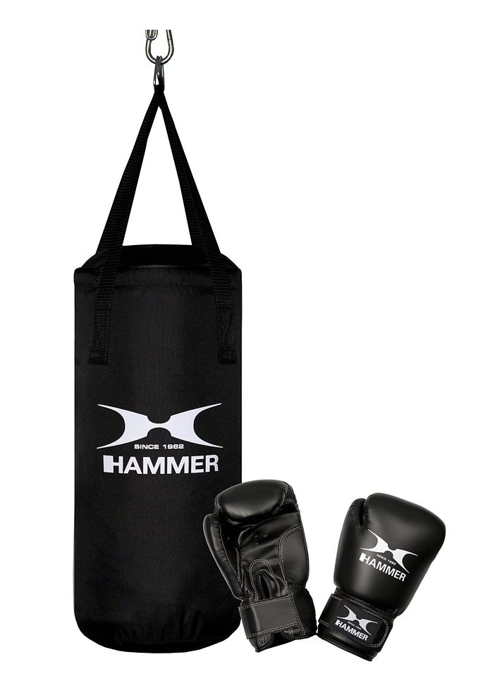 Hammer Boxsack »Junior«, (Set, 2 tlg., mit Boxhandschuhen)