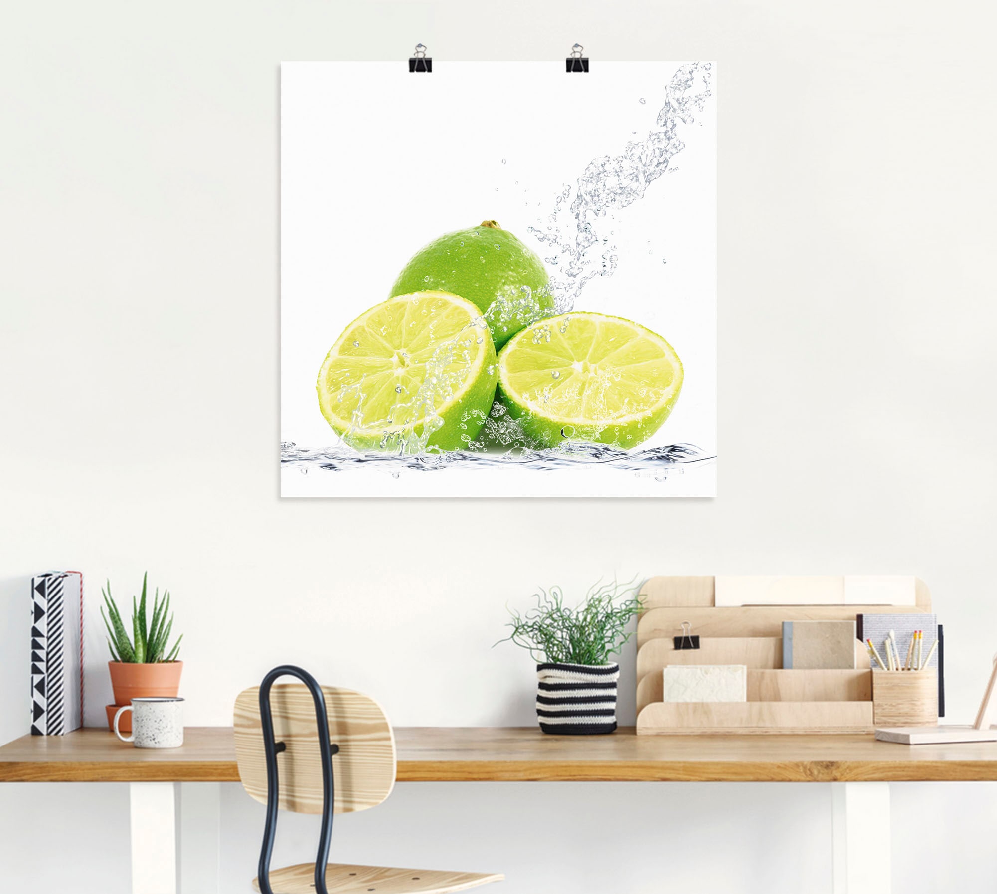 Artland Wandbild »Limette mit Spritzwasser«, Lebensmittel, (1 St.), als Leinwandbild, Poster, Wandaufkleber in verschied. Größen