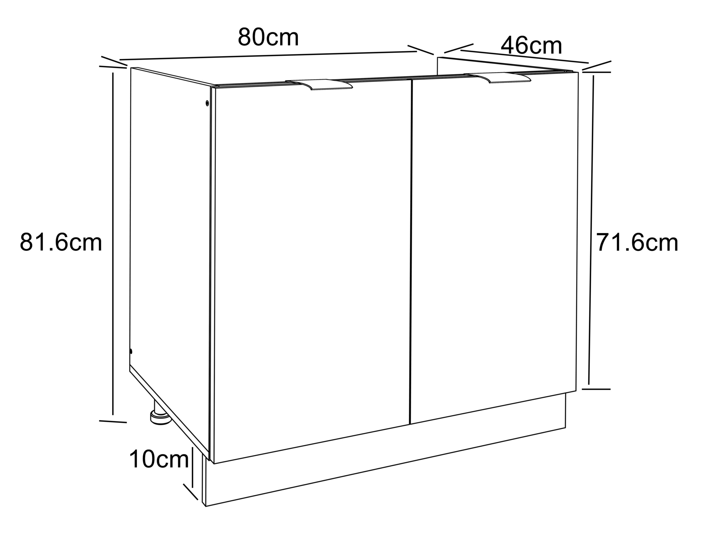 VCM Unterschrank »Spülunterschrank Breite 80 cm Spülenschrank Fasola«
