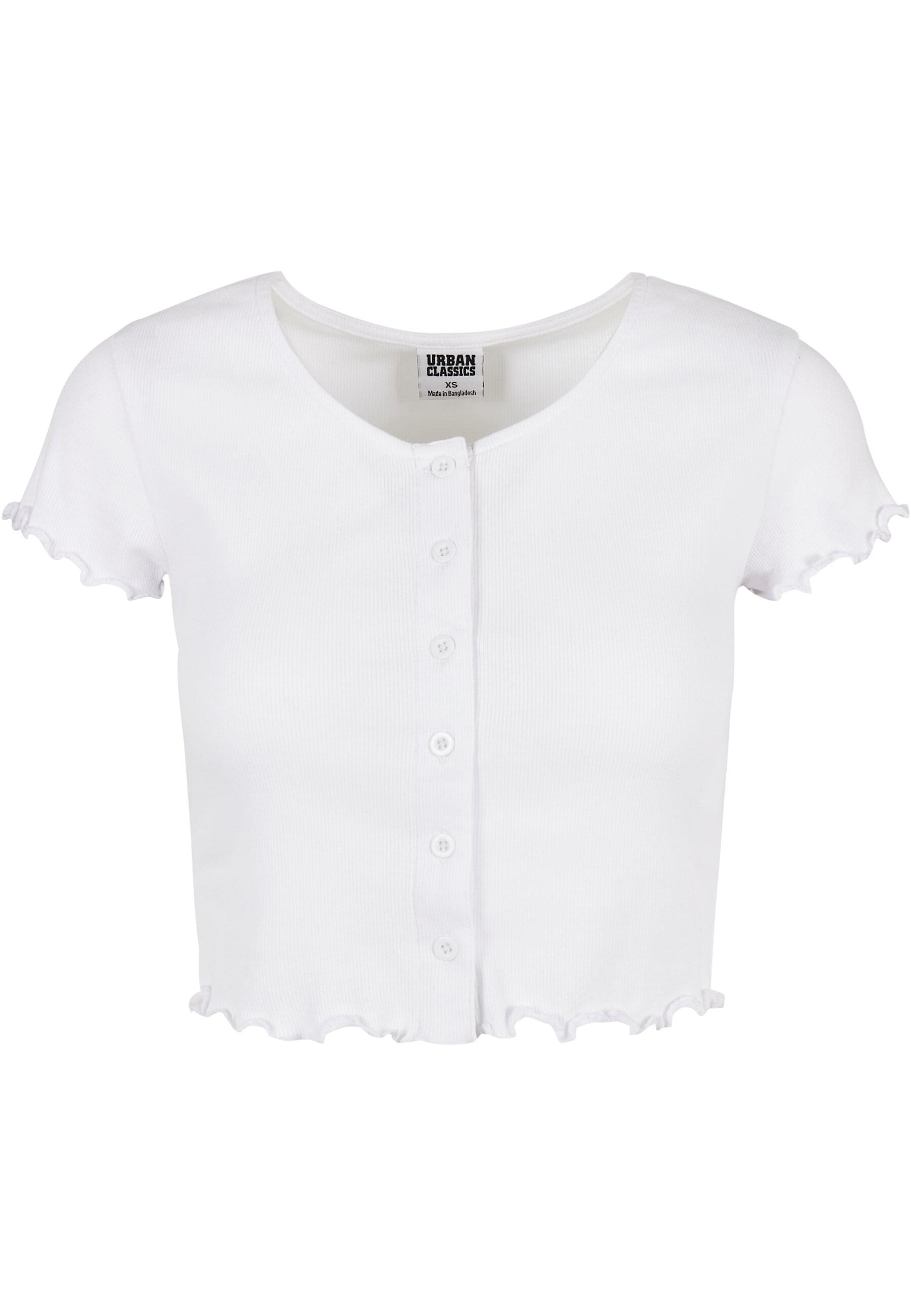 URBAN CLASSICS Kurzarmshirt "Urban Classics Damen Ladies Cropped Button Up günstig online kaufen