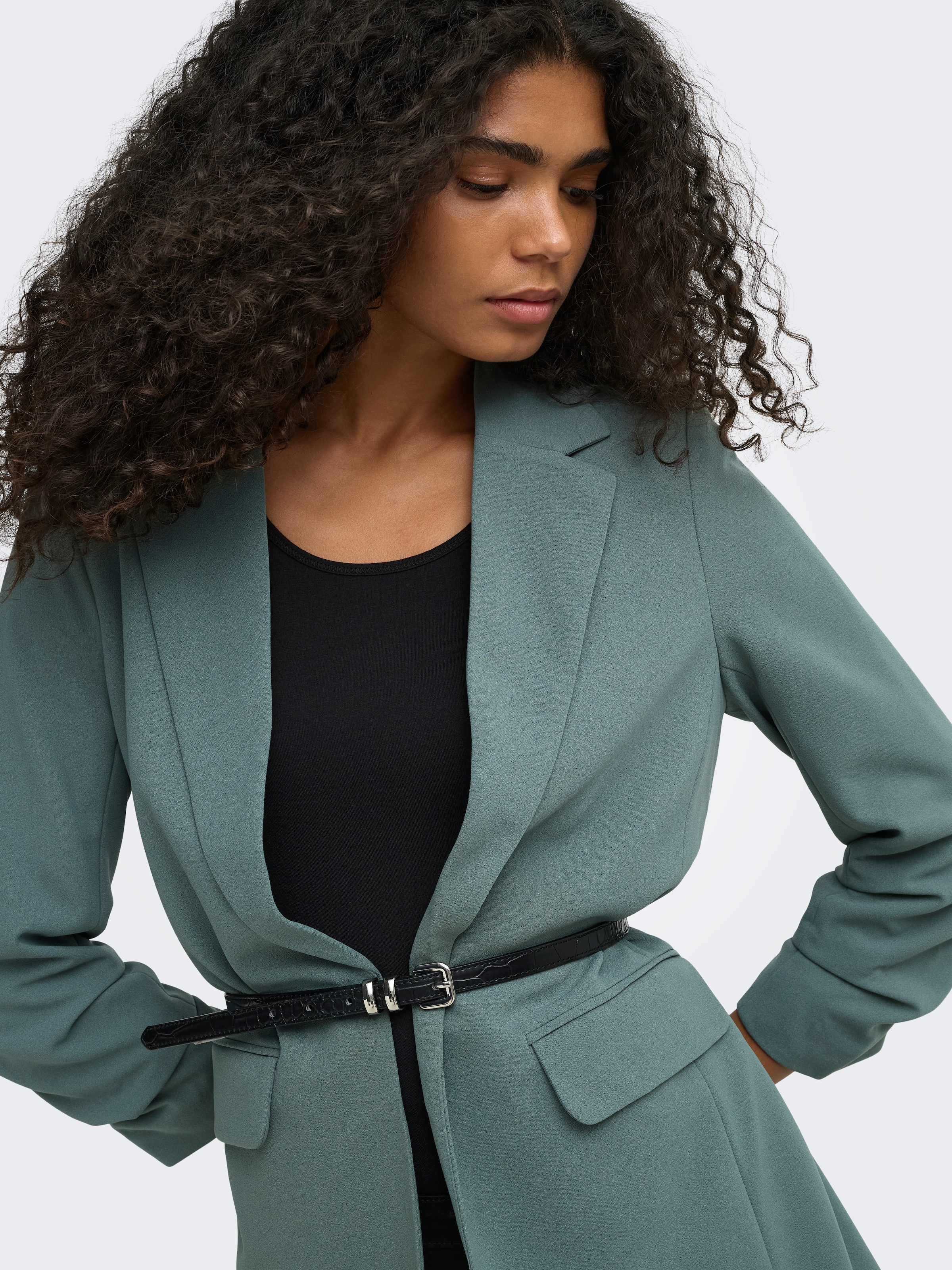 ONLY Longblazer »ONLKALINA 3/4 OPEN BLAZER CC TLR« Materialmix, loose fit