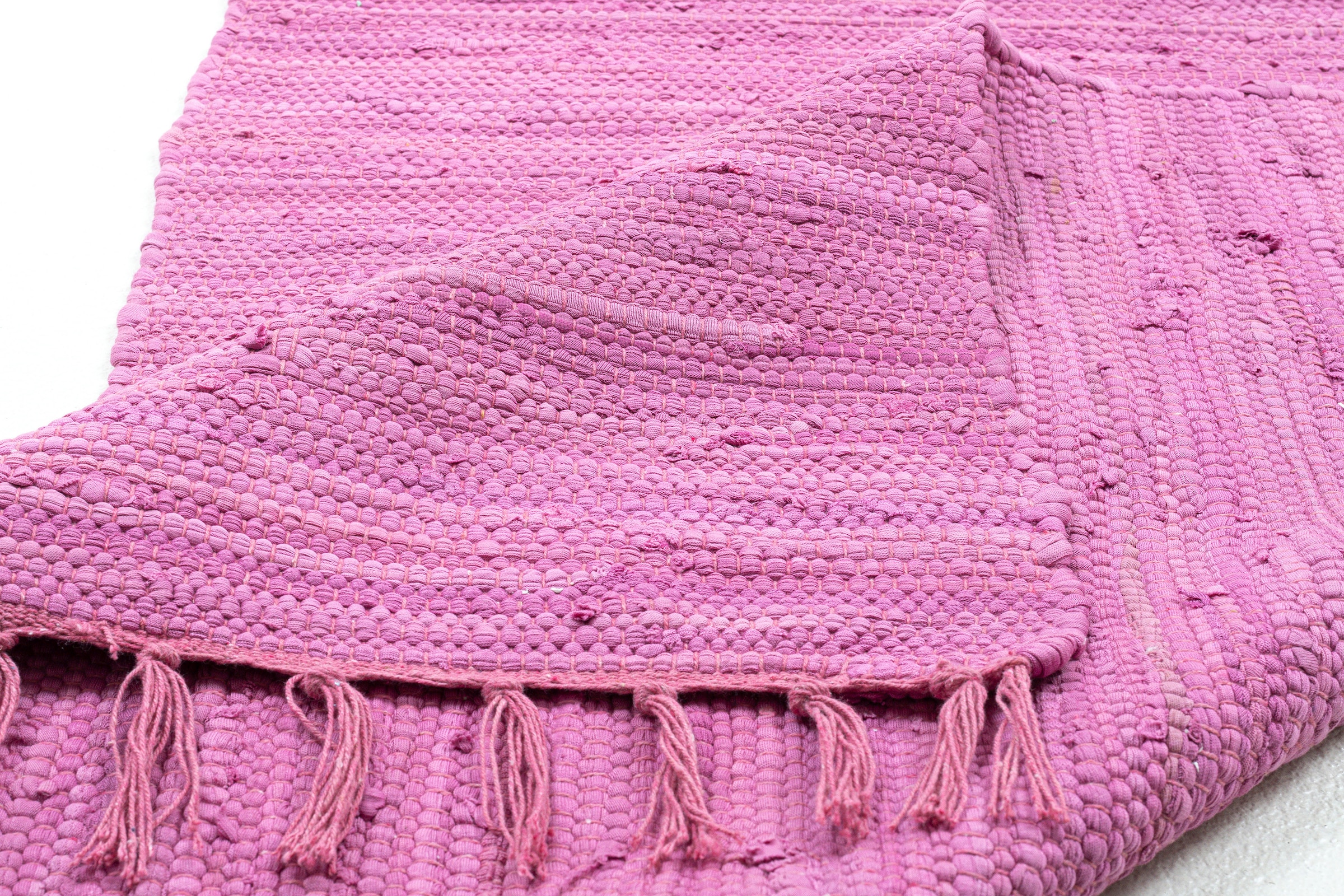 THEKO Teppich Fransen | handgewebt, BAUR Baumwolle, Cotton«, Teppich, »Happy rechteckig, mit reine Flachgewebe, Handweb