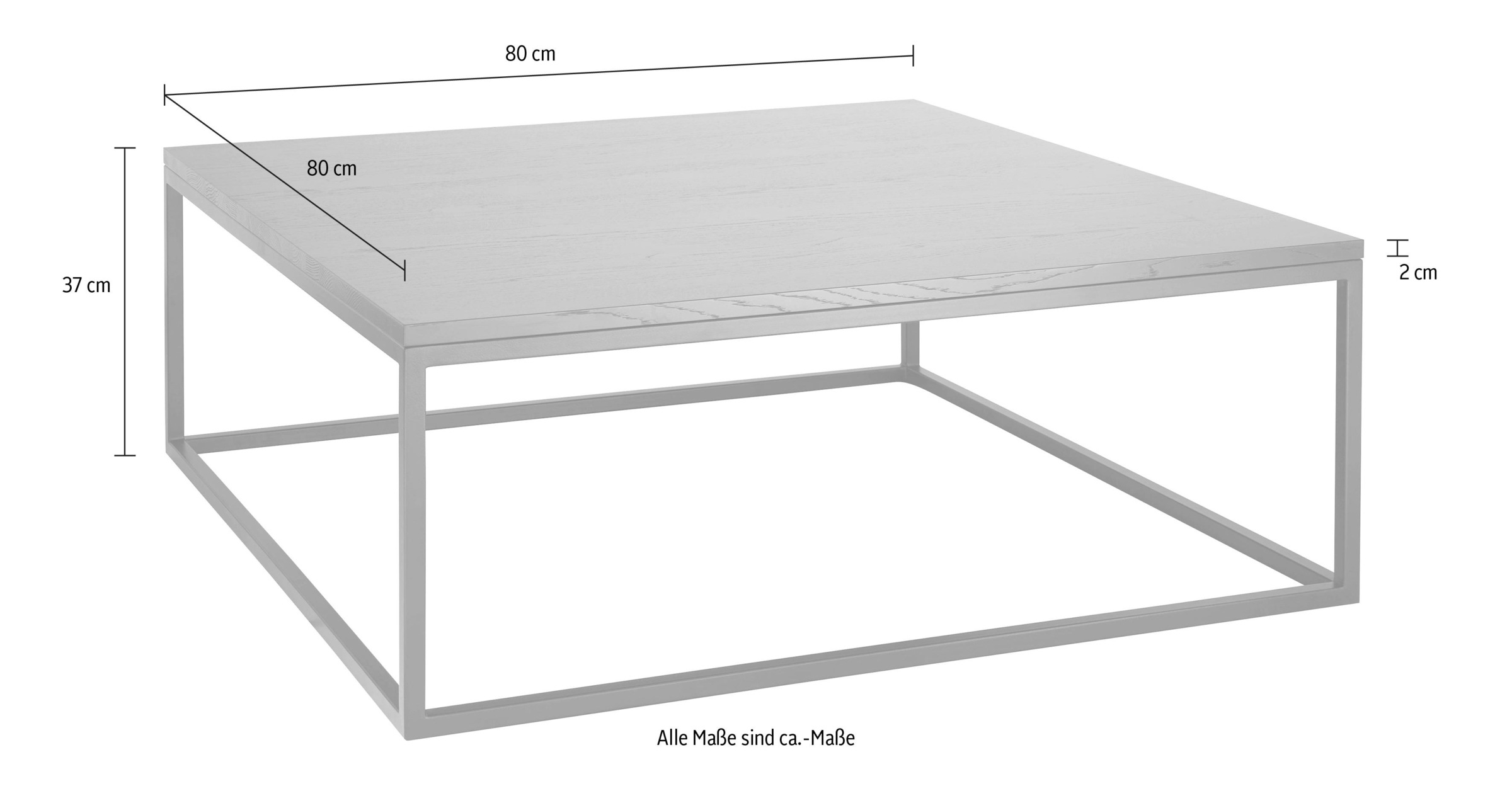 Home affaire Couchtisch »Voorst«, aus massiver Eiche und Metallgestell