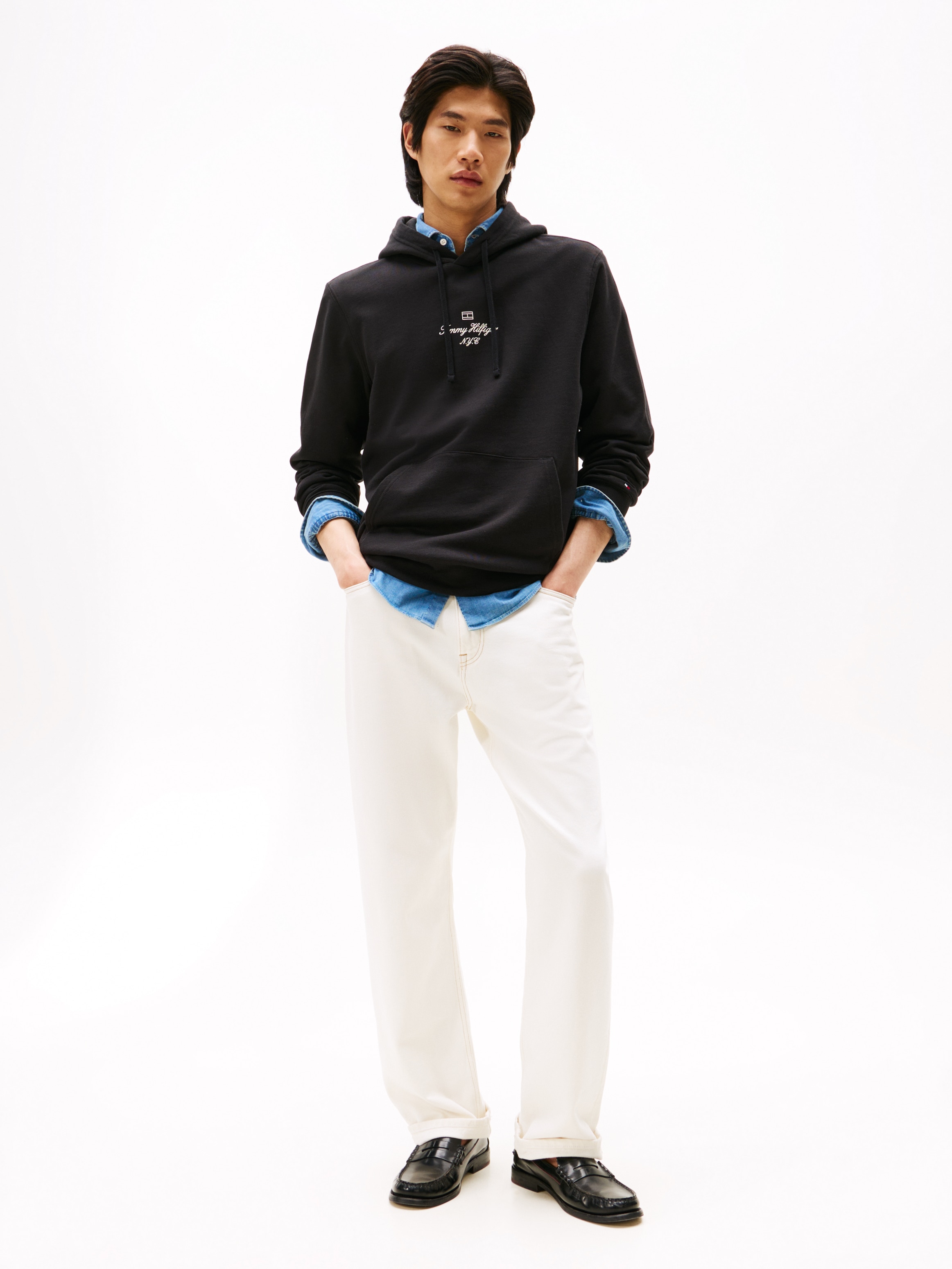Tommy Hilfiger Hoodie »OUTLINE FLAG SCRIPT HOODIE«, mit kontrastfarbener Stickerei