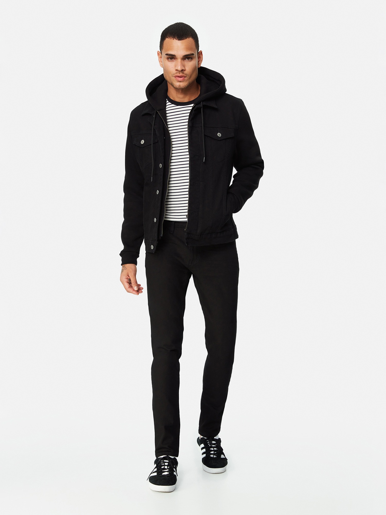 Mavi Jeansjacke »JERRY«, mit Kapuze, Jeansjacke mit Jerseyärmeln