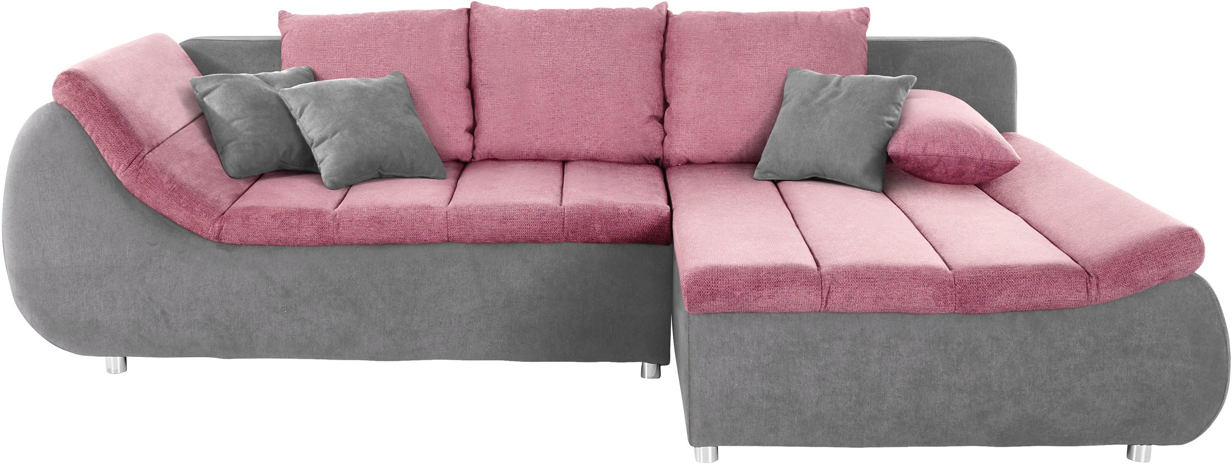 INOSIGN Ecksofa »Imola, elegant und modern, aktuelle Steppung im Sitz, bequem, L-Form«, frei im Raum stellbar, wahlweise mit Bettfunktion und Bettkasten